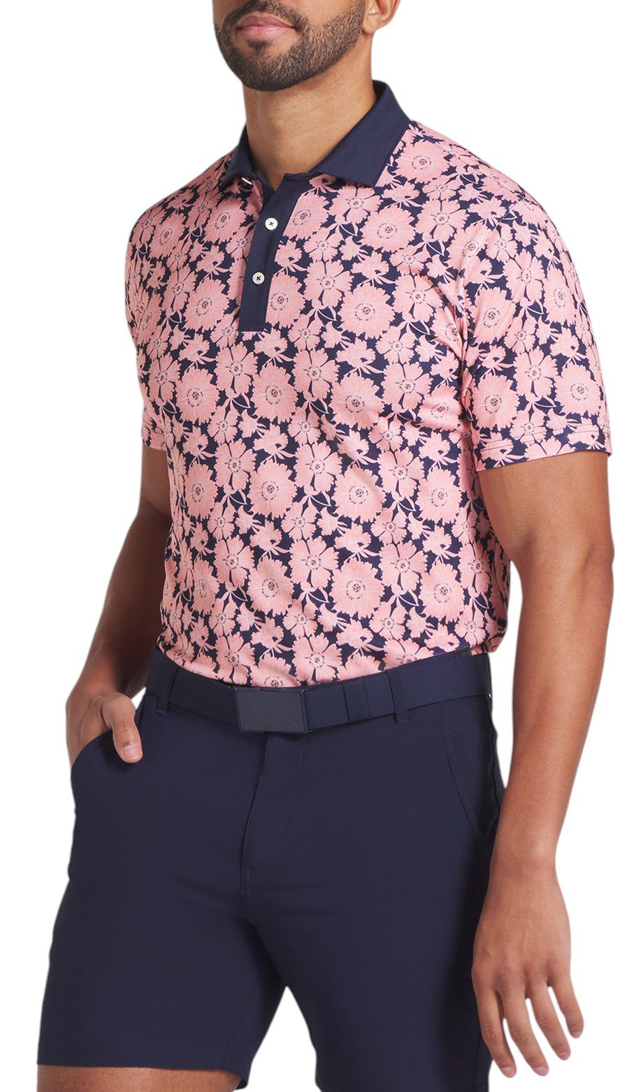 PUMA Men's Pique Flower Fields Golf Polo