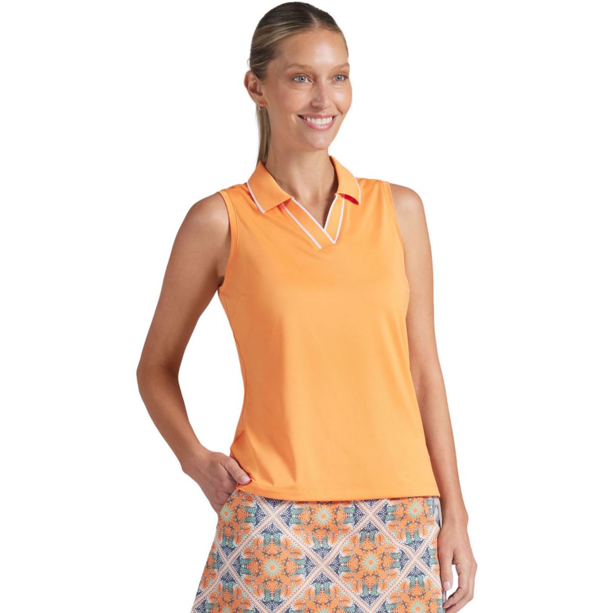 SwingDish Women's Meredith White Polo Golf Top | Golf Galaxy