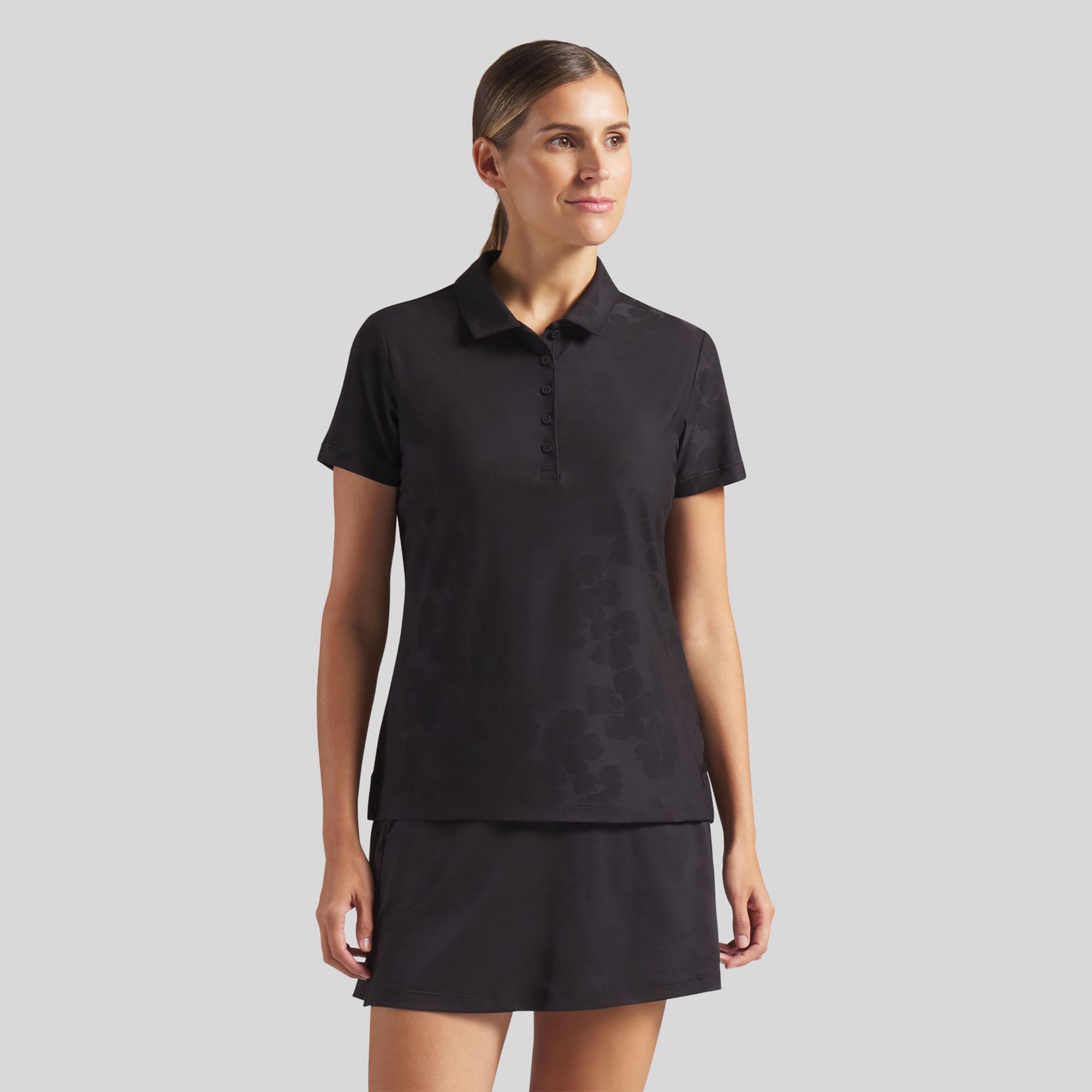 PUMA Women's Floral Lace Jacquard Golf Polo