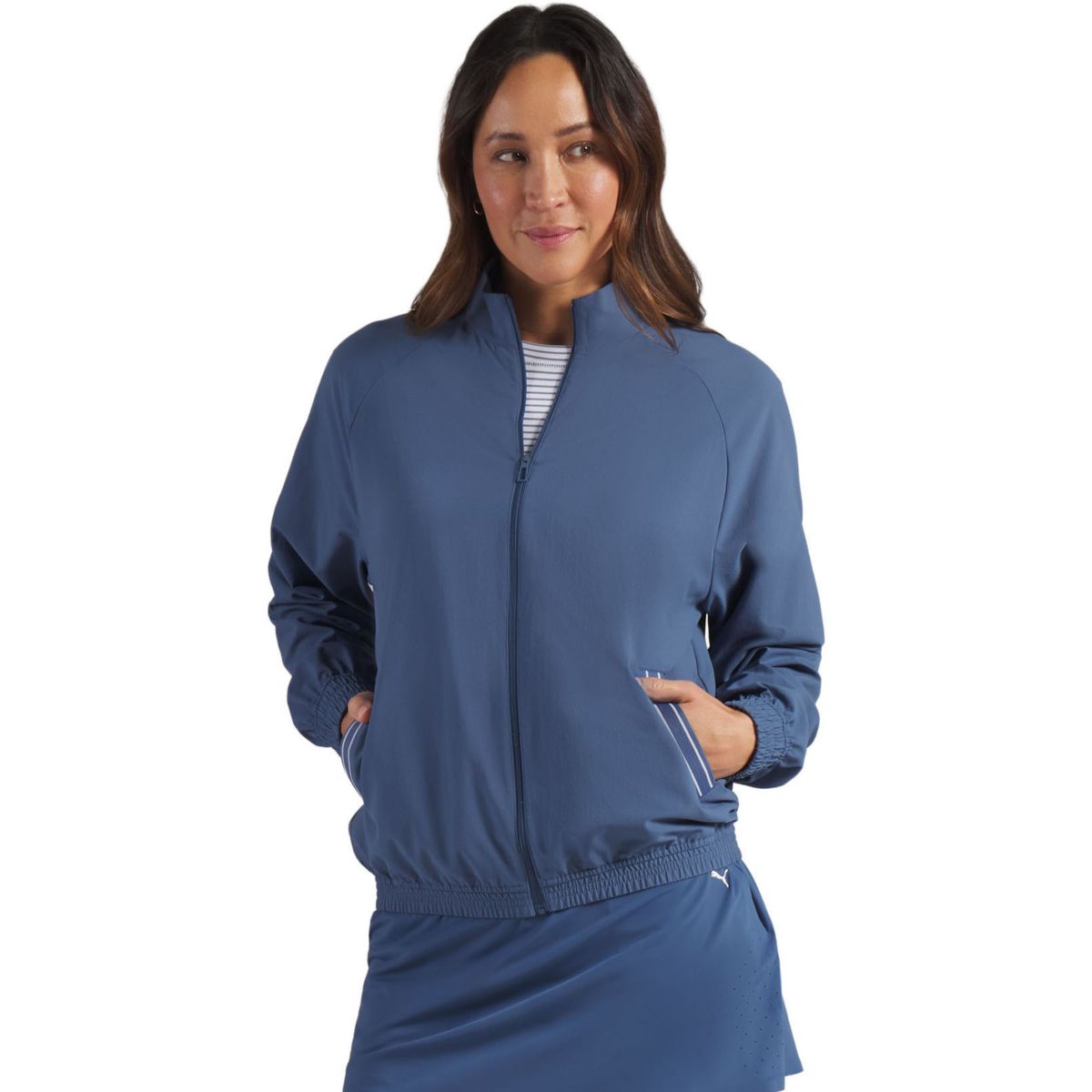 IBKUL Women's Rebecca Print Long Sleeve Mock Neck Golf 1/4 Zip