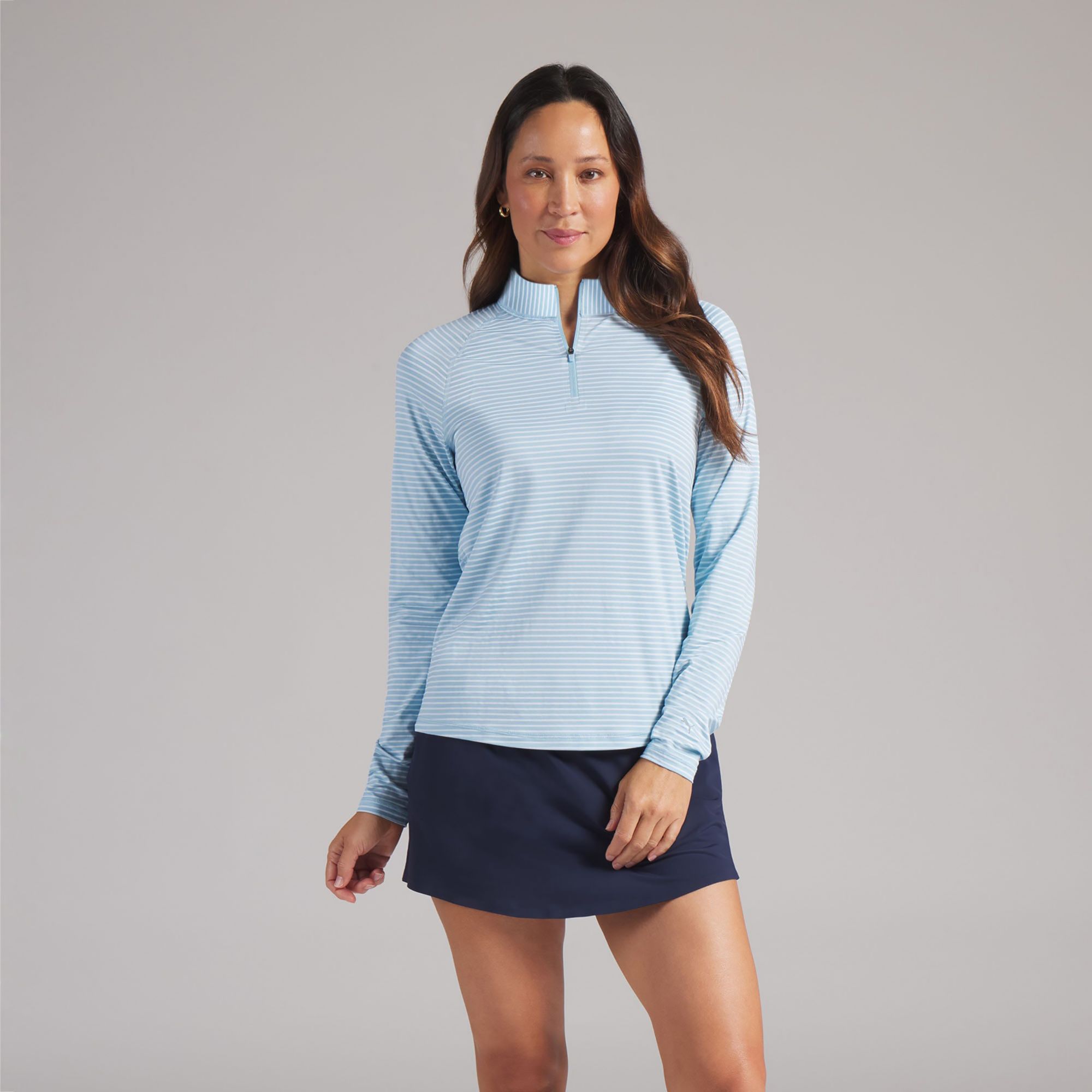 PUMA Women's UV stripe ¼ Zip Long Sleeve Golf Shirt