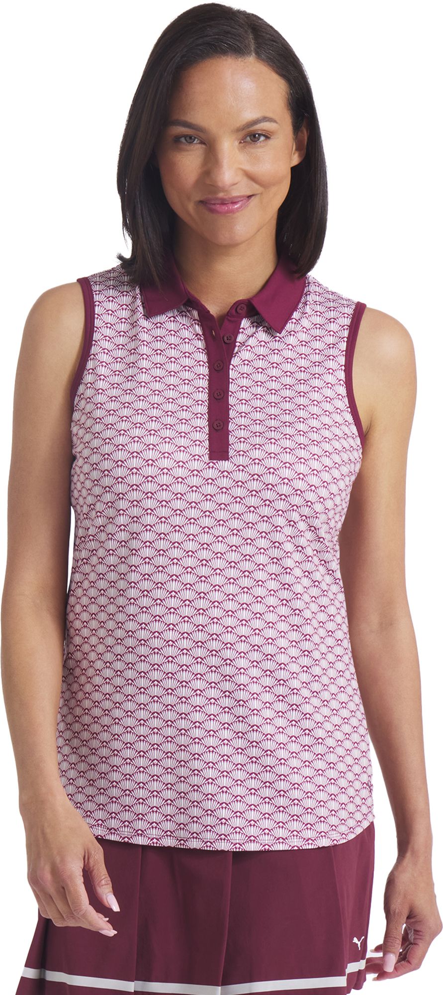 PUMA Women's CLOUDSPUN Scallop Sleeveless Golf Polo