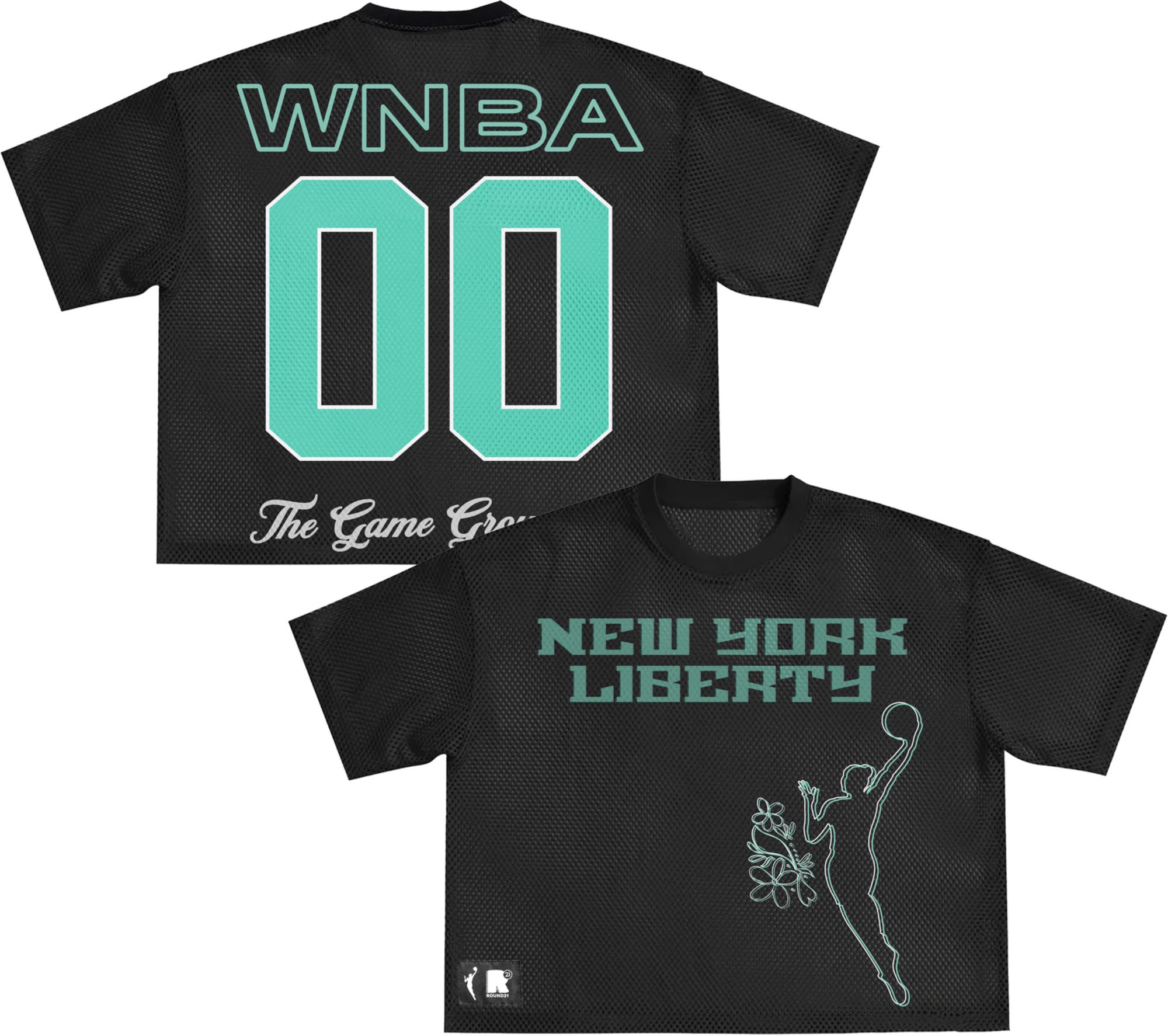 round21 Adult New York Liberty Black Sporty Mesh Top