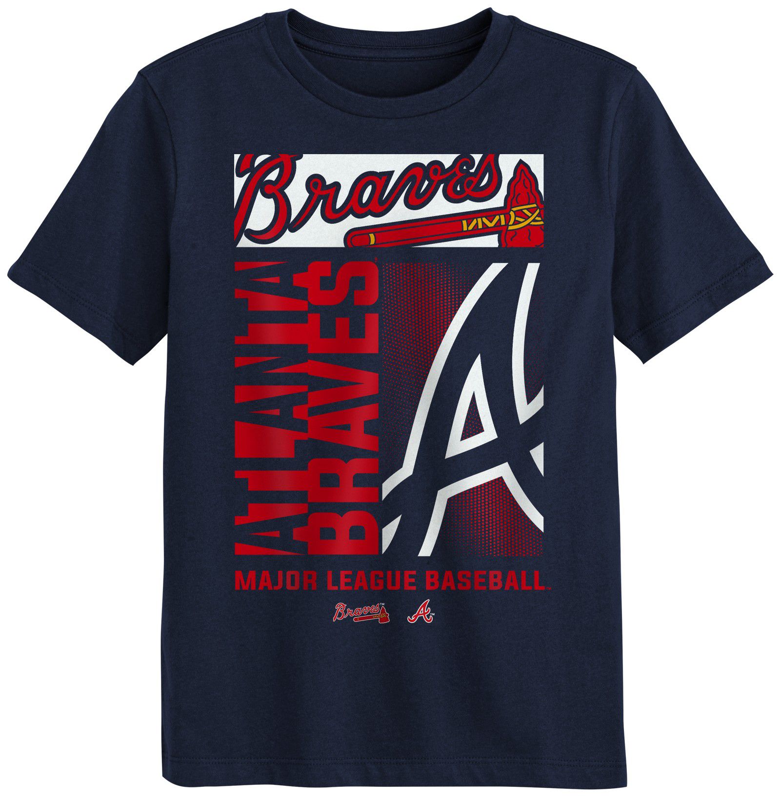 MLB Team Apparel Boys' Atlanta Braves Navy Force Play T-Shirt