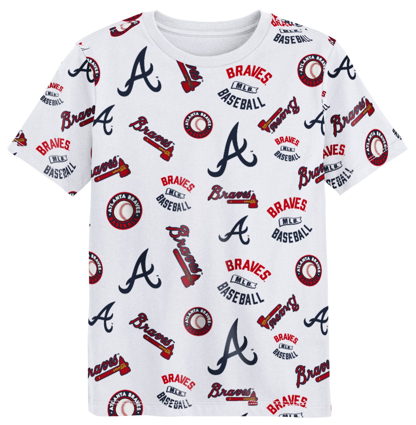 MLB Team Apparel Boys' Atlanta Braves White Run Down T-Shirt