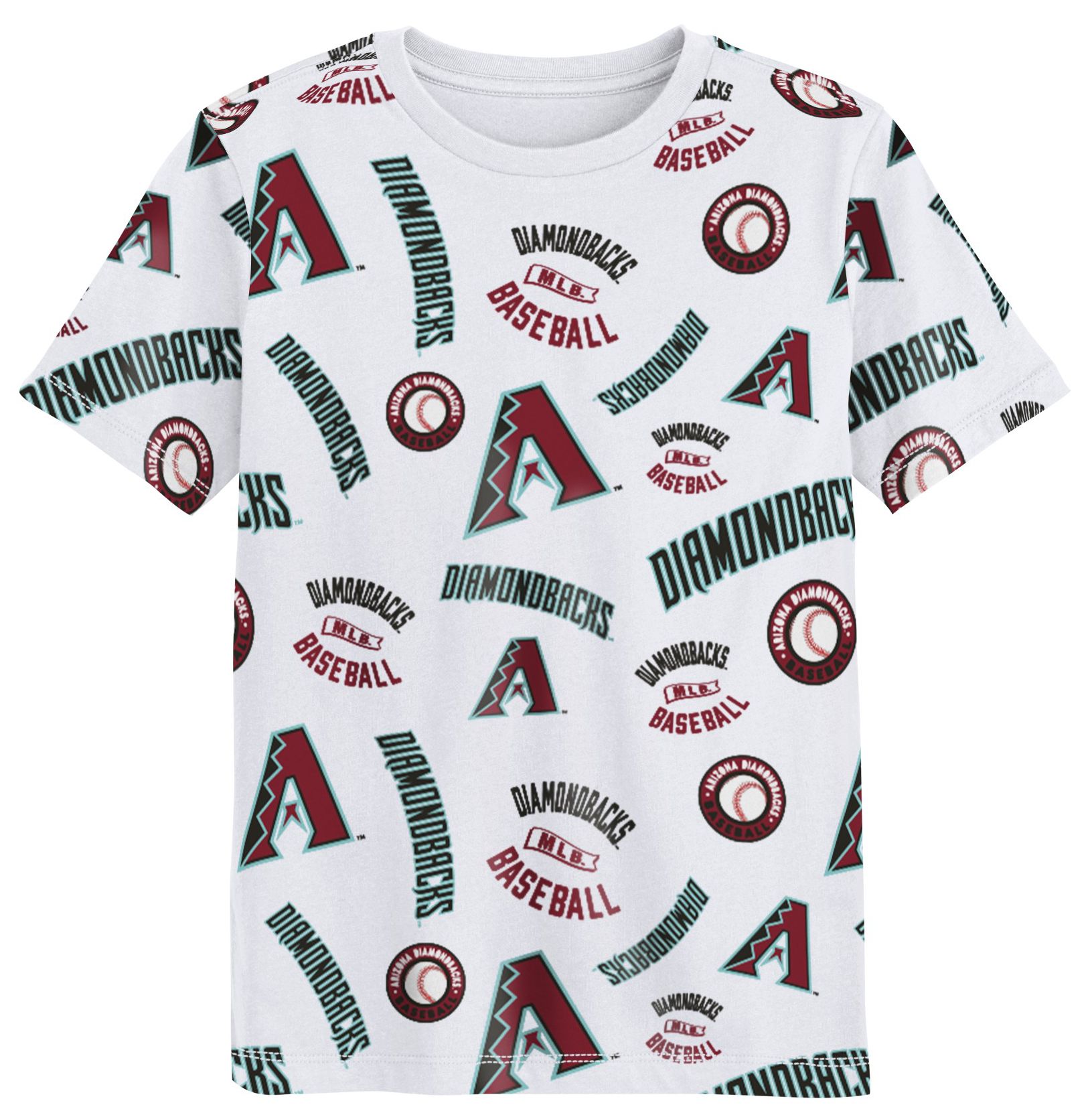 MLB Team Apparel Boys' Arizona Diamondbacks White Run Down T-Shirt