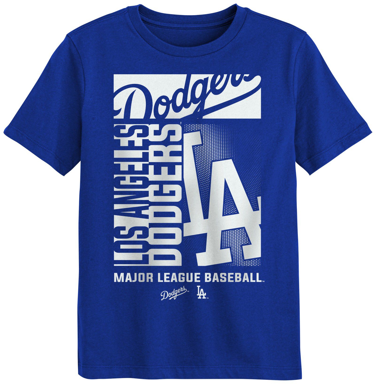 MLB Team Apparel Boys' Los Angeles Dodgers Royal Force Play T-Shirt