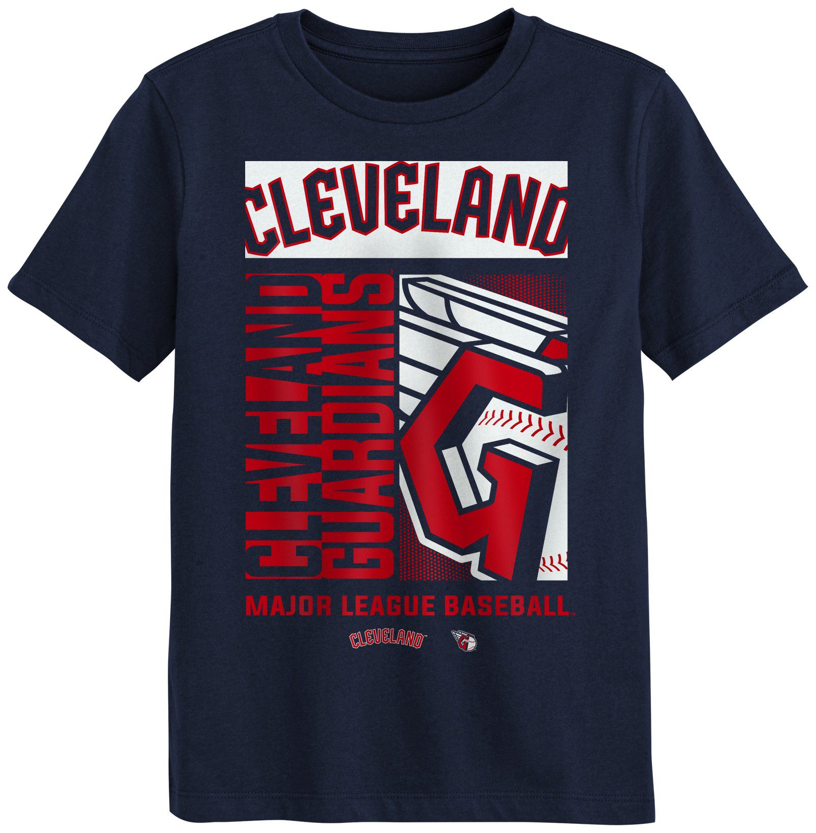 MLB Team Apparel Boys' Cleveland Guardians Navy Force Play T-Shirt