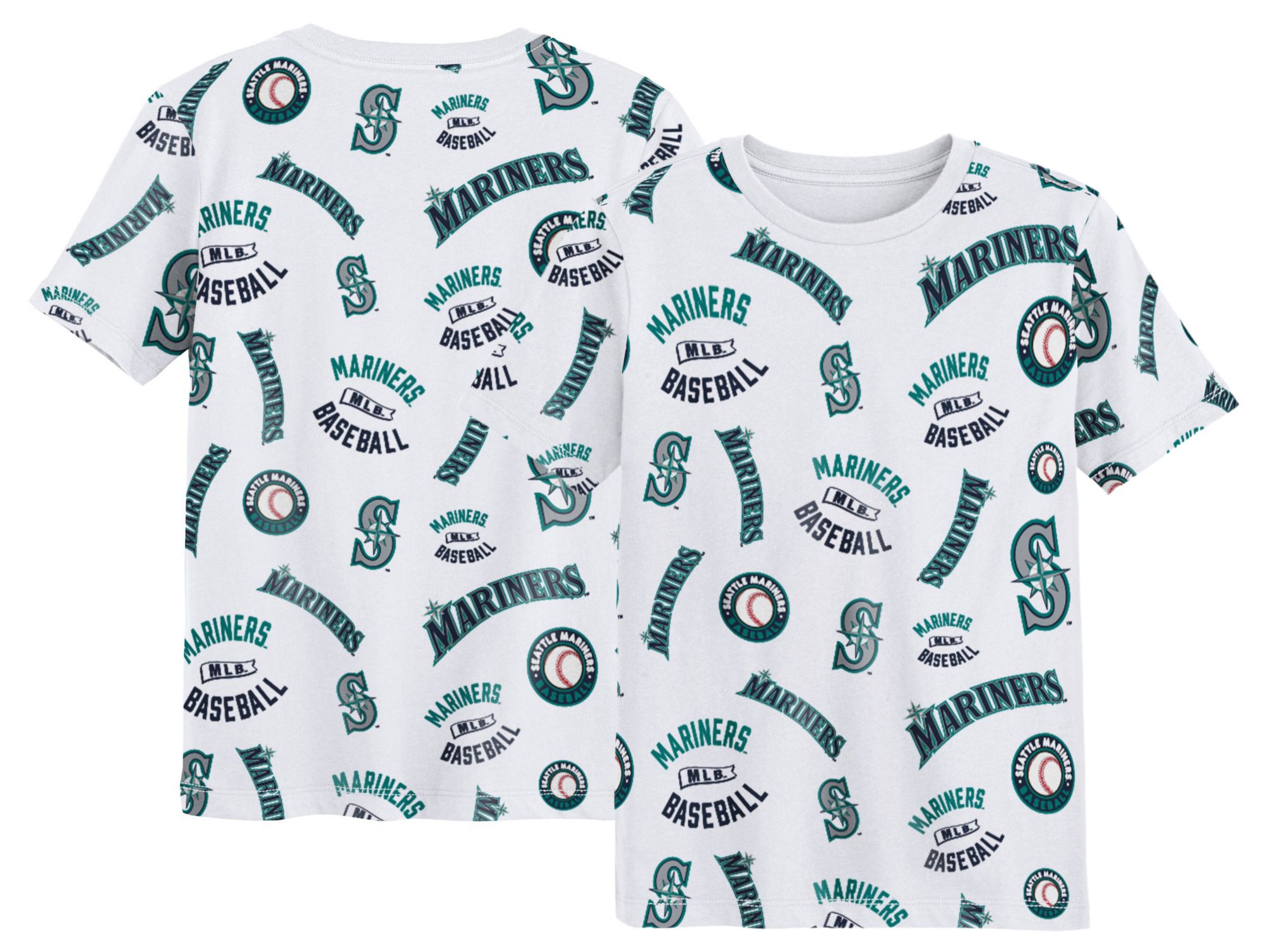 MLB Team Apparel Boys' Seattle Mariners White XXX