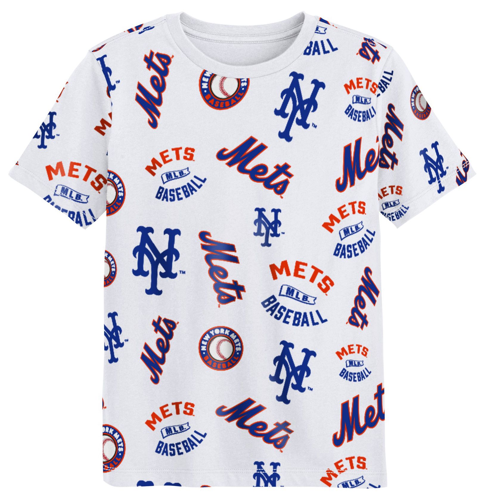MLB Team Apparel Boys' New York Mets White Run Down T-Shirt