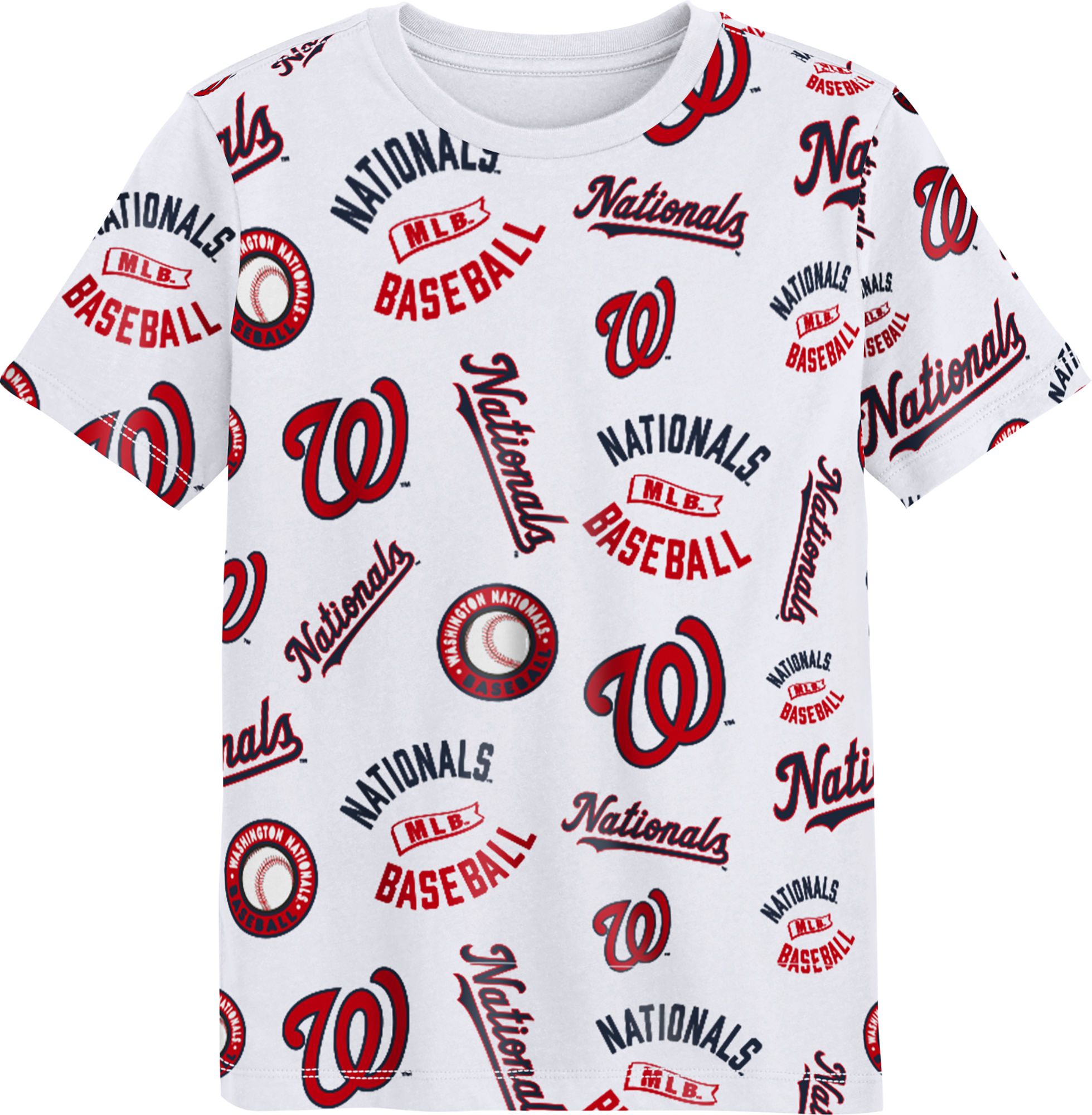 MLB Team Apparel Boys' Washington Nationals White Run Down T-Shirt