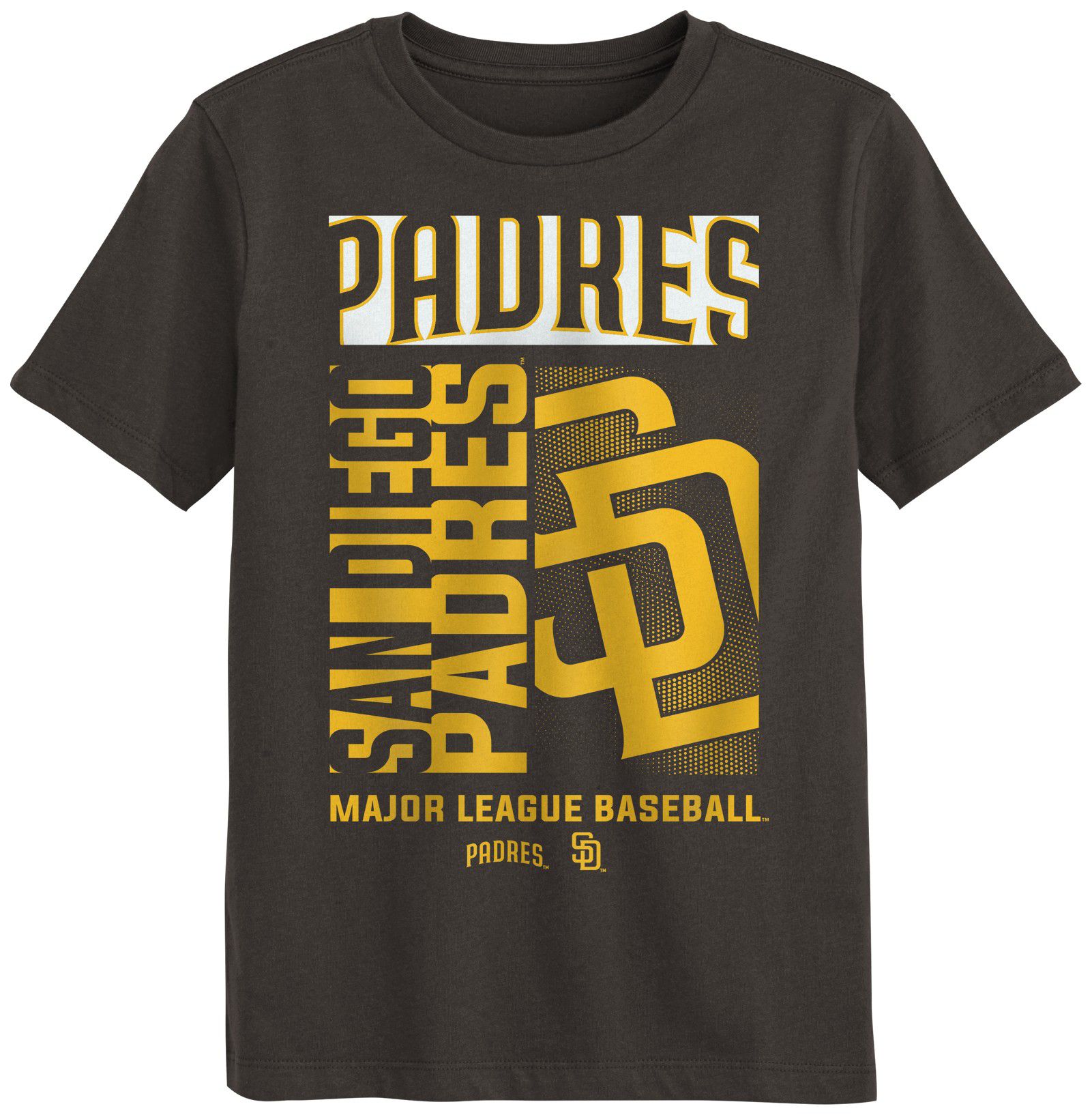 MLB Team Apparel Boys' San Diego Padres Brown Force Play T-Shirt