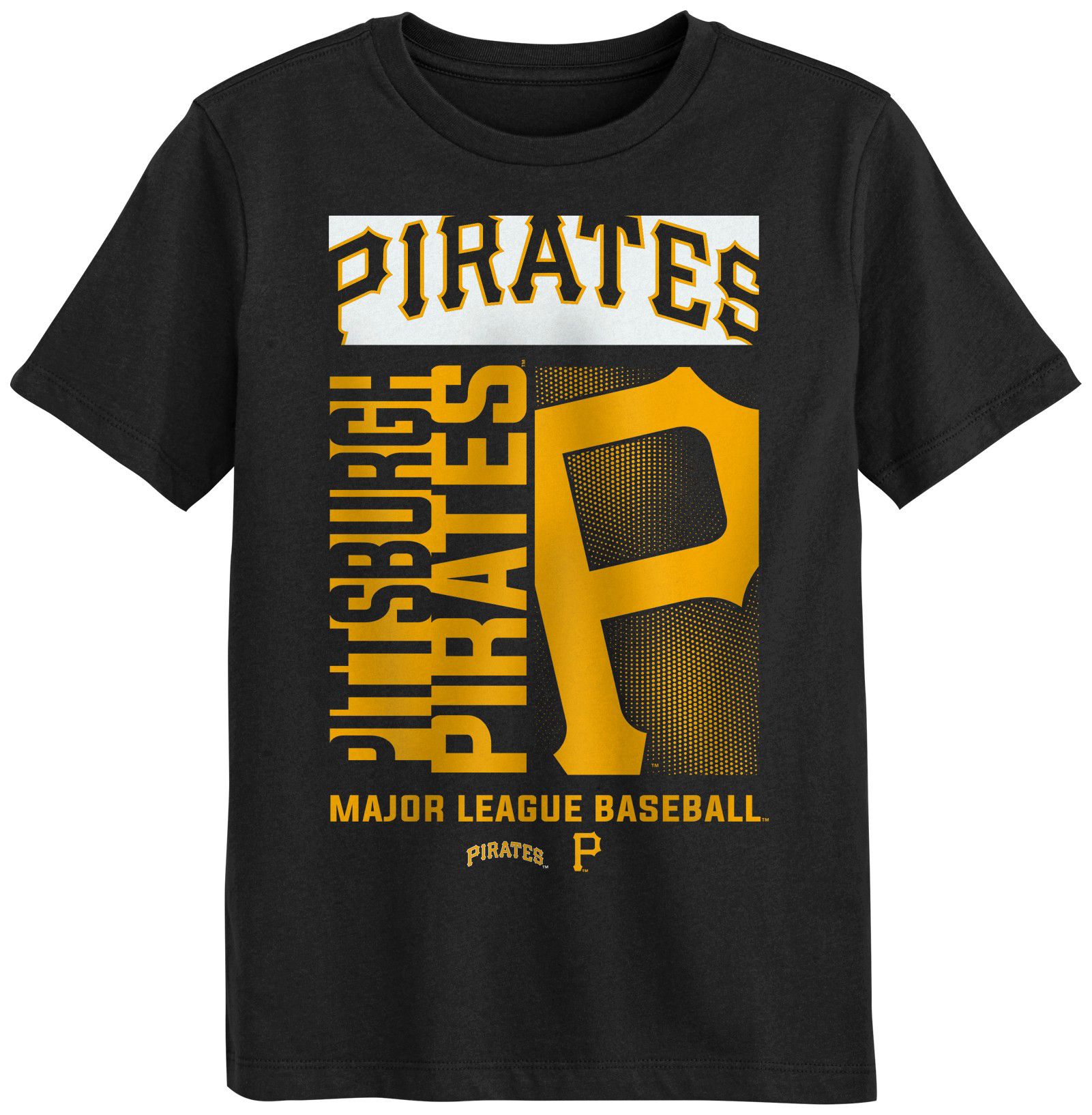 MLB Team Apparel Boys' Pittsburgh Pirates Black Force Play T-Shirt