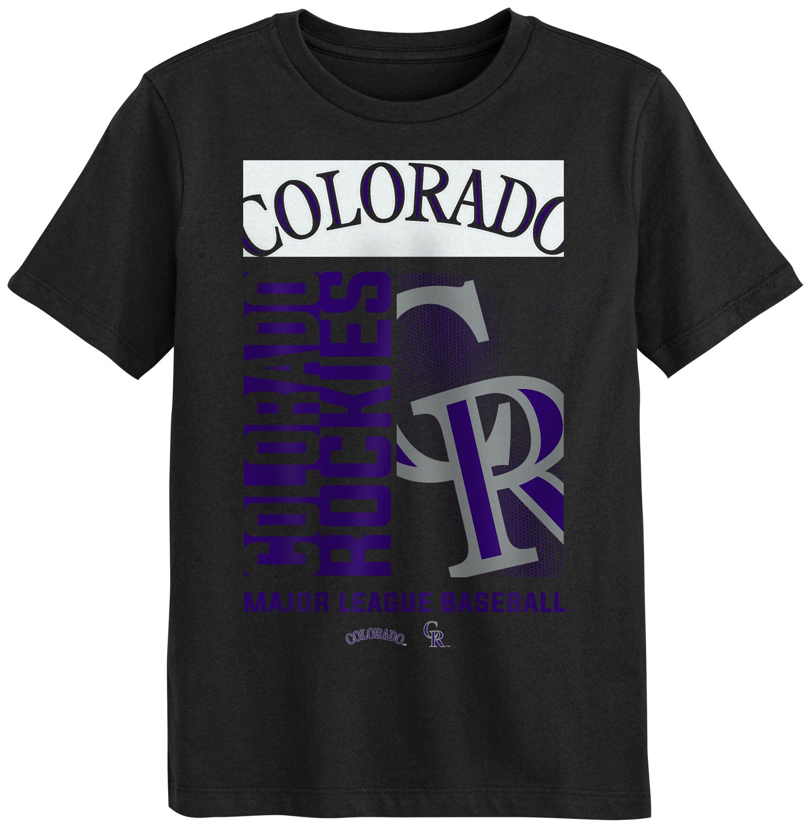 MLB Team Apparel Boys' Colorado Rockies Black Force Play T-Shirt