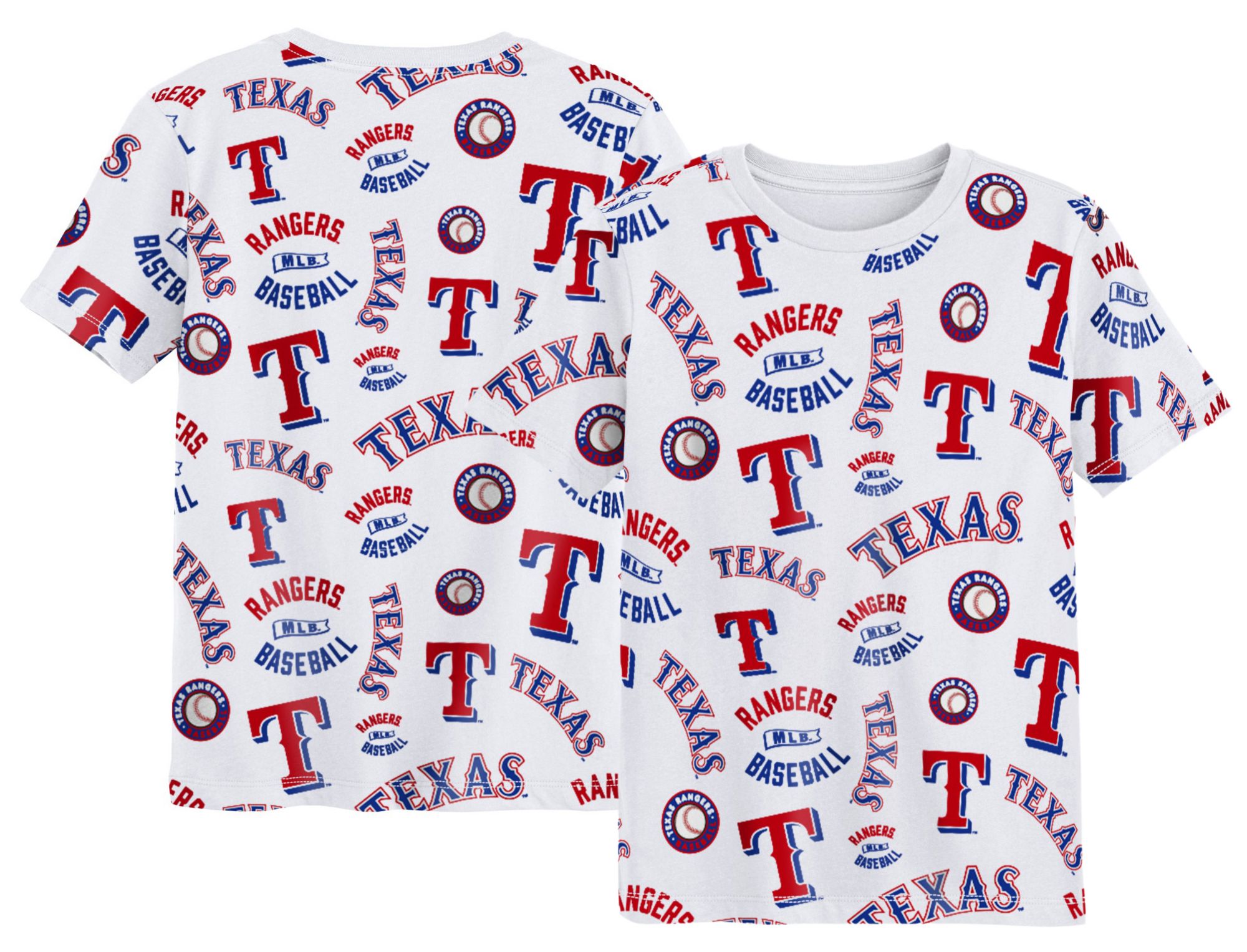 MLB Team Apparel Boys' Texas Rangers White XXX