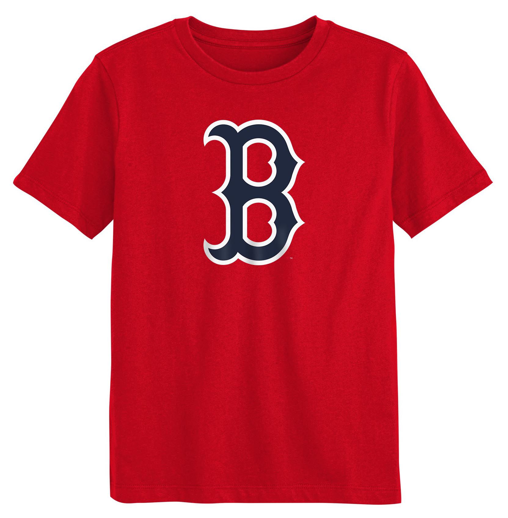 MLB Team Apparel Boys' Boston Red Sox Red 4-7 Primary Logo Cotton T-Shirt