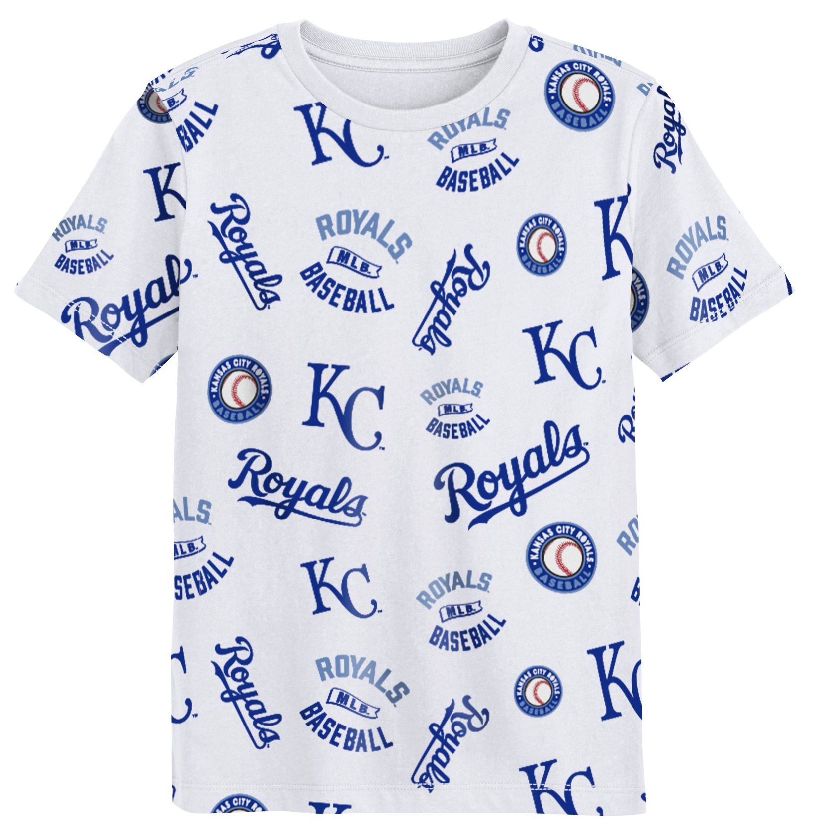 MLB Team Apparel Boys' Kansas City Royals White Run Down T-Shirt