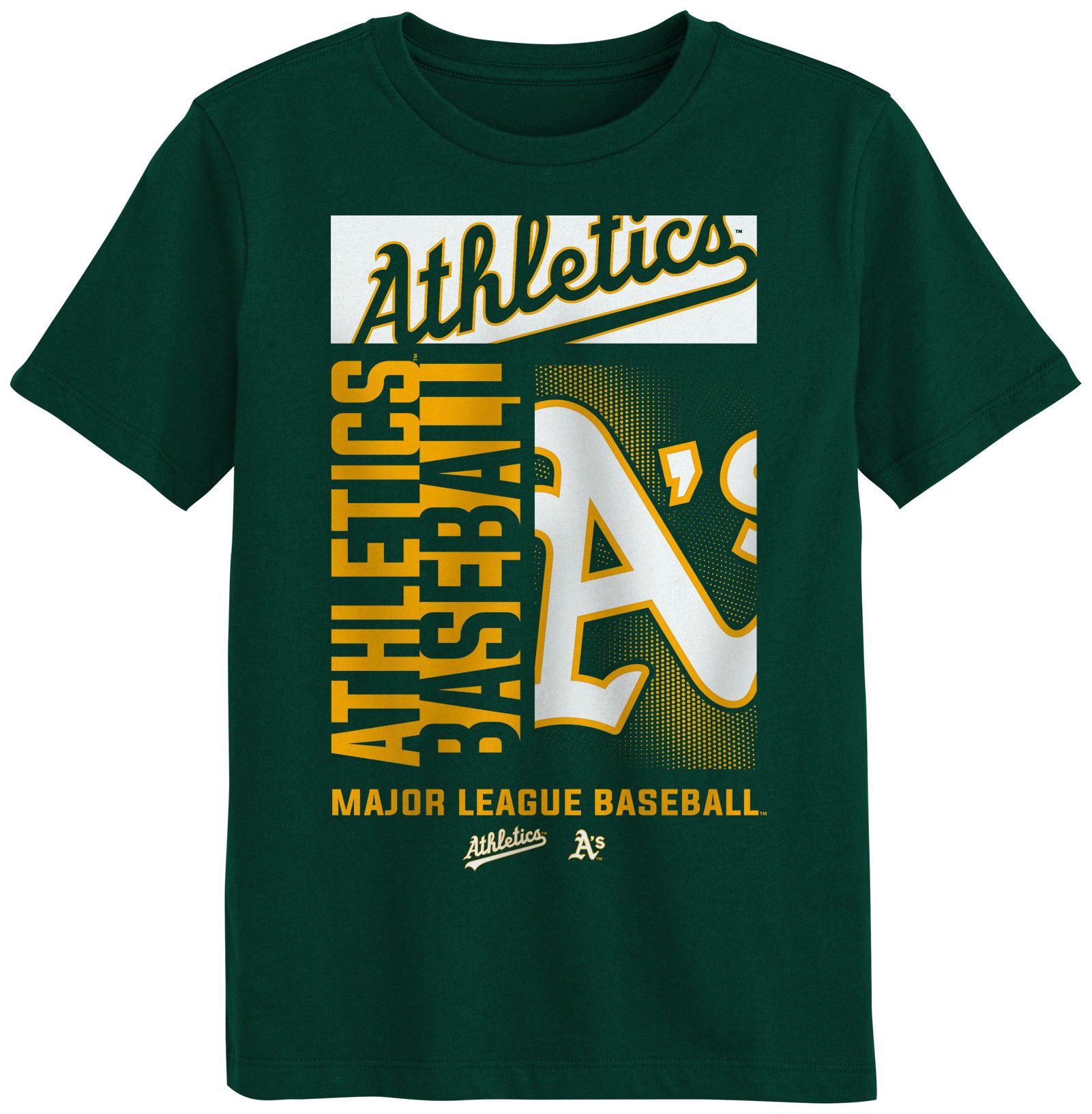 MLB Team Apparel Boys' Athletics Green Force Play T-Shirt
