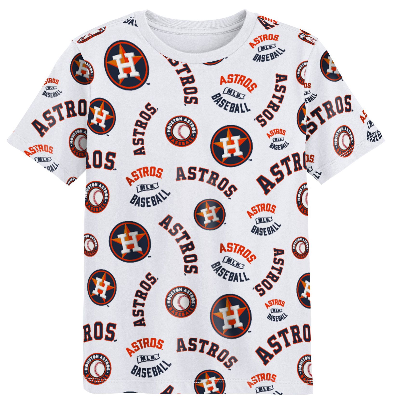 MLB Team Apparel Boys' Houston Astros White Run Down T-Shirt