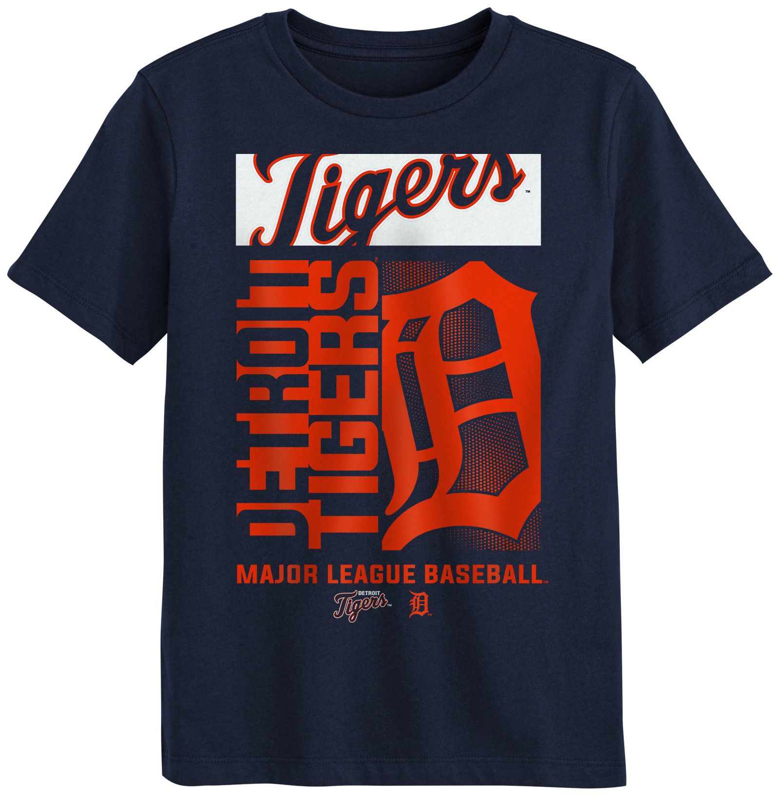 MLB Team Apparel Boys' Detroit Tigers Navy Force Play T-Shirt