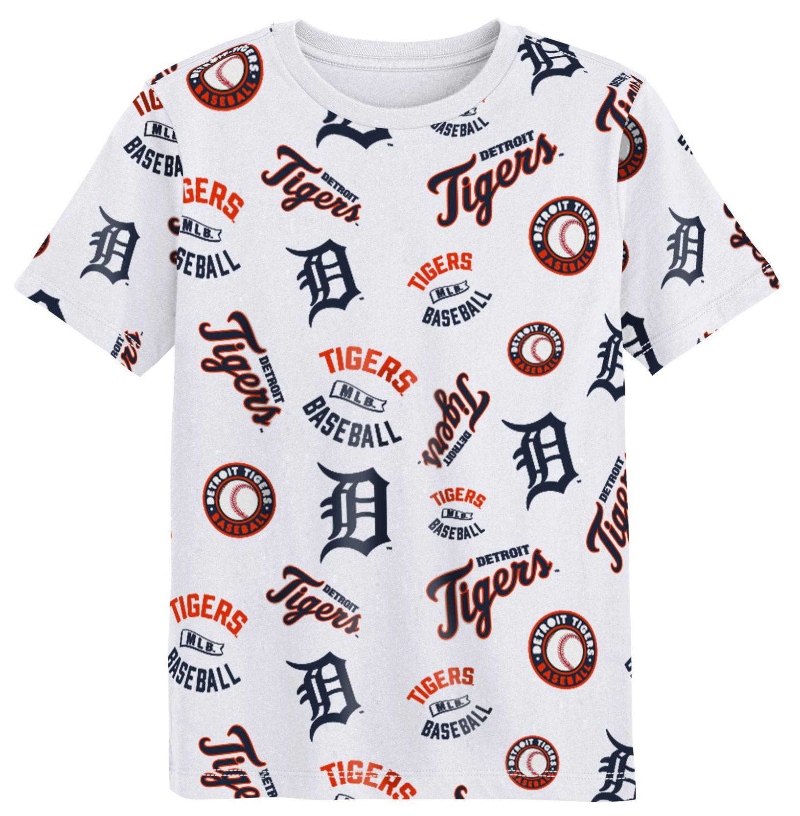 MLB Team Apparel Boys' Detroit Tigers White Run Down T-Shirt