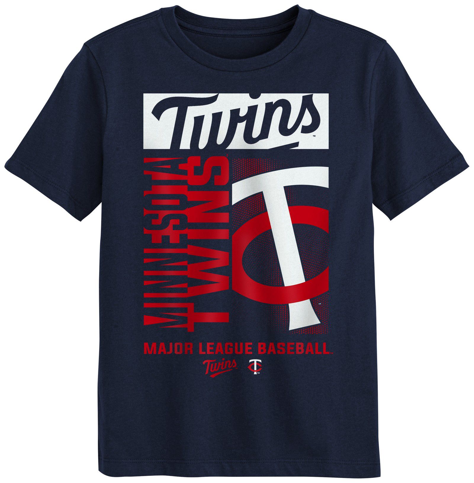 MLB Team Apparel Boys' Minnesota Twins Navy Force Play T-Shirt