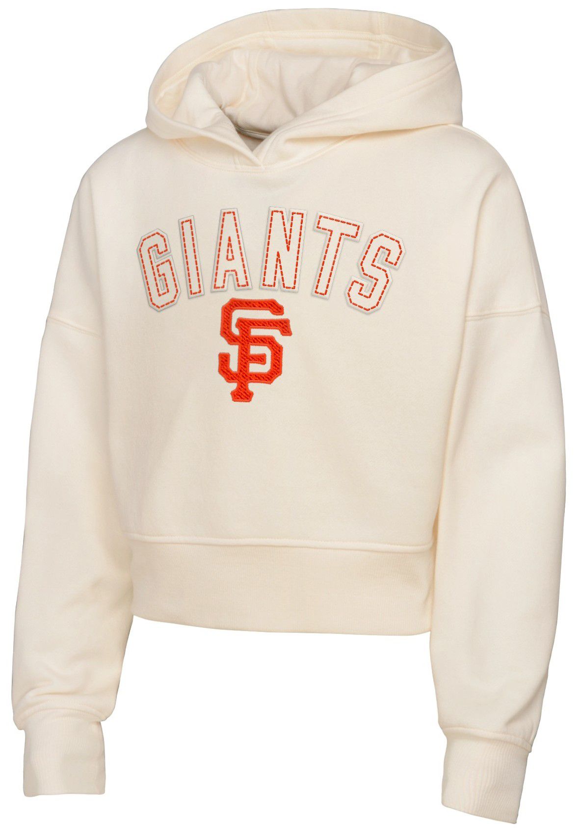 MLB Team Apparel Girls' San Francisco Giants Tan Blitz Cropped Hoodie