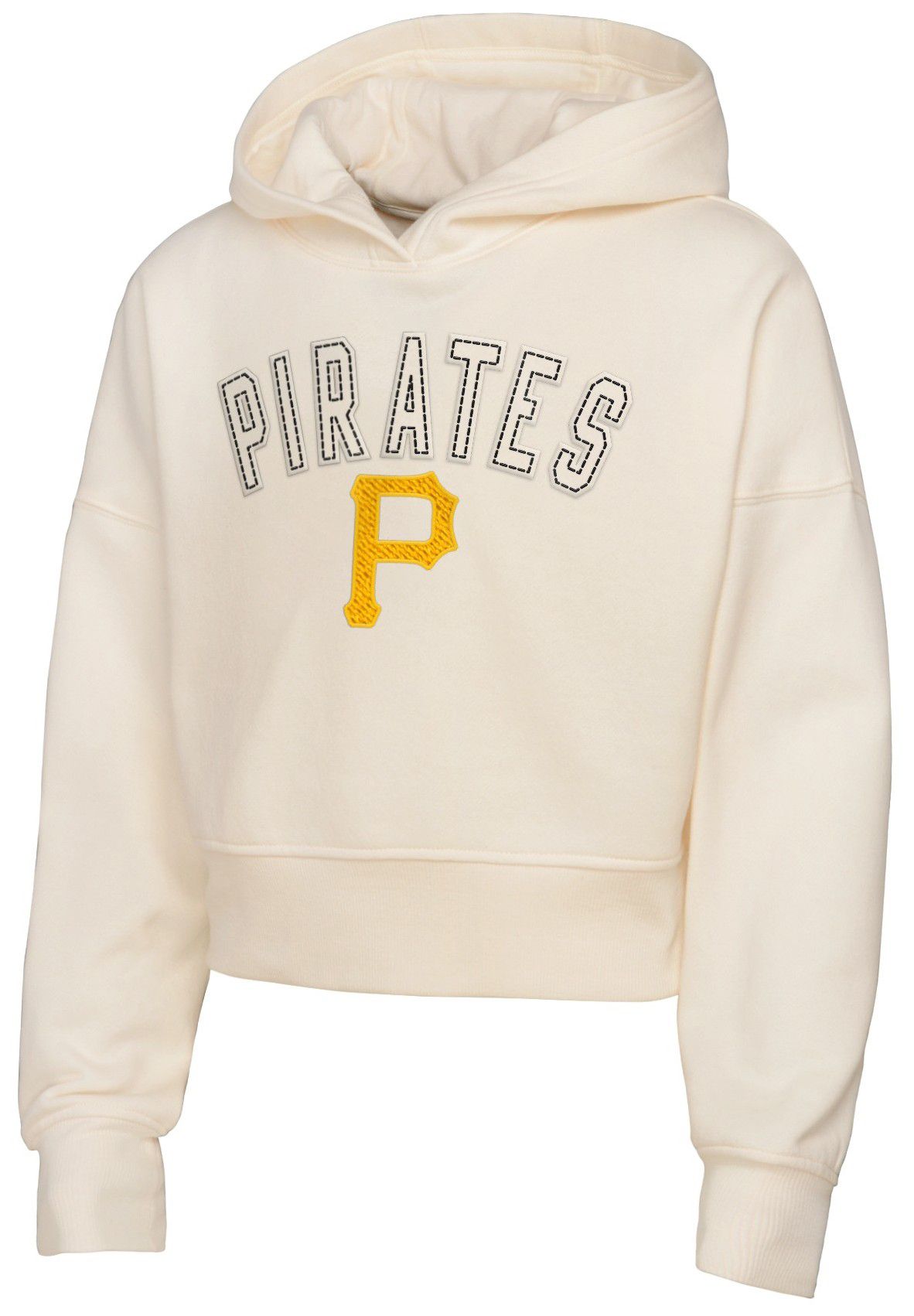MLB Team Apparel Girls' Pittsburgh Pirates Tan Blitz Cropped Hoodie