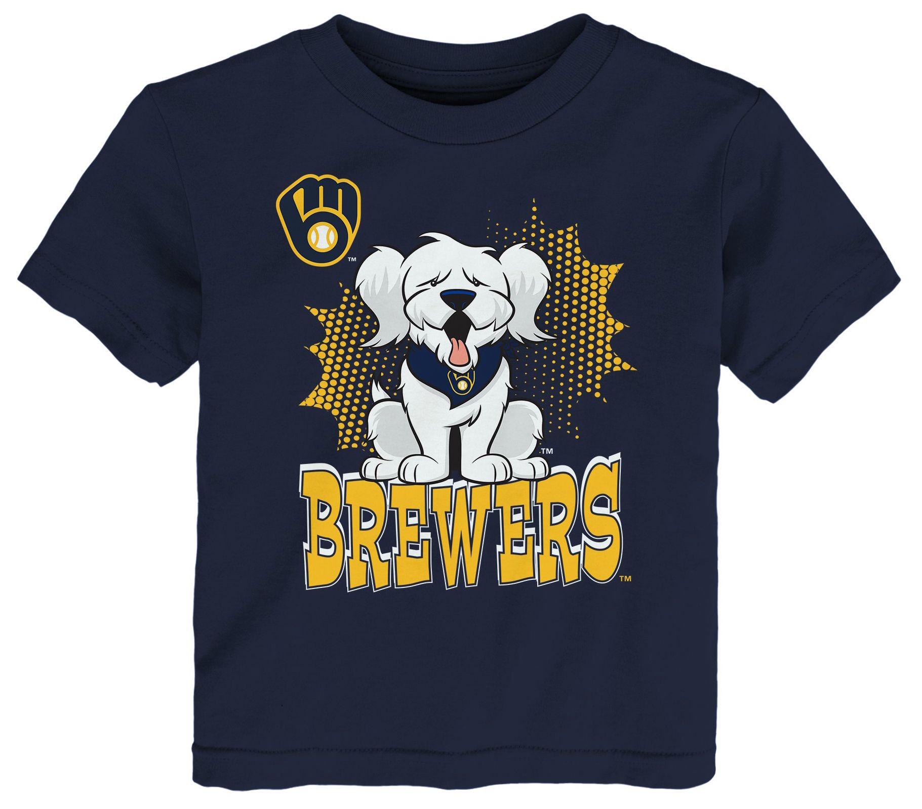 MLB Team Apparel Infant Milwaukee Brewers Navy Sublimation Mascot T-Shirt