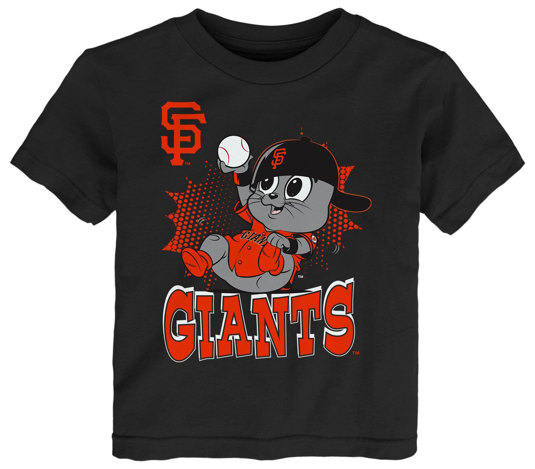 MLB Team Apparel Infant San Francisco Giants Black Sublimation Mascot T-Shirt