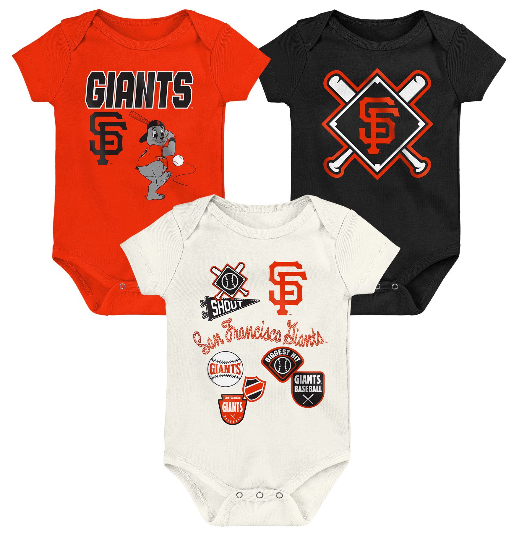 MLB Team Apparel Newborn San Francisco Giants Home Plate 3-Piece Creeper