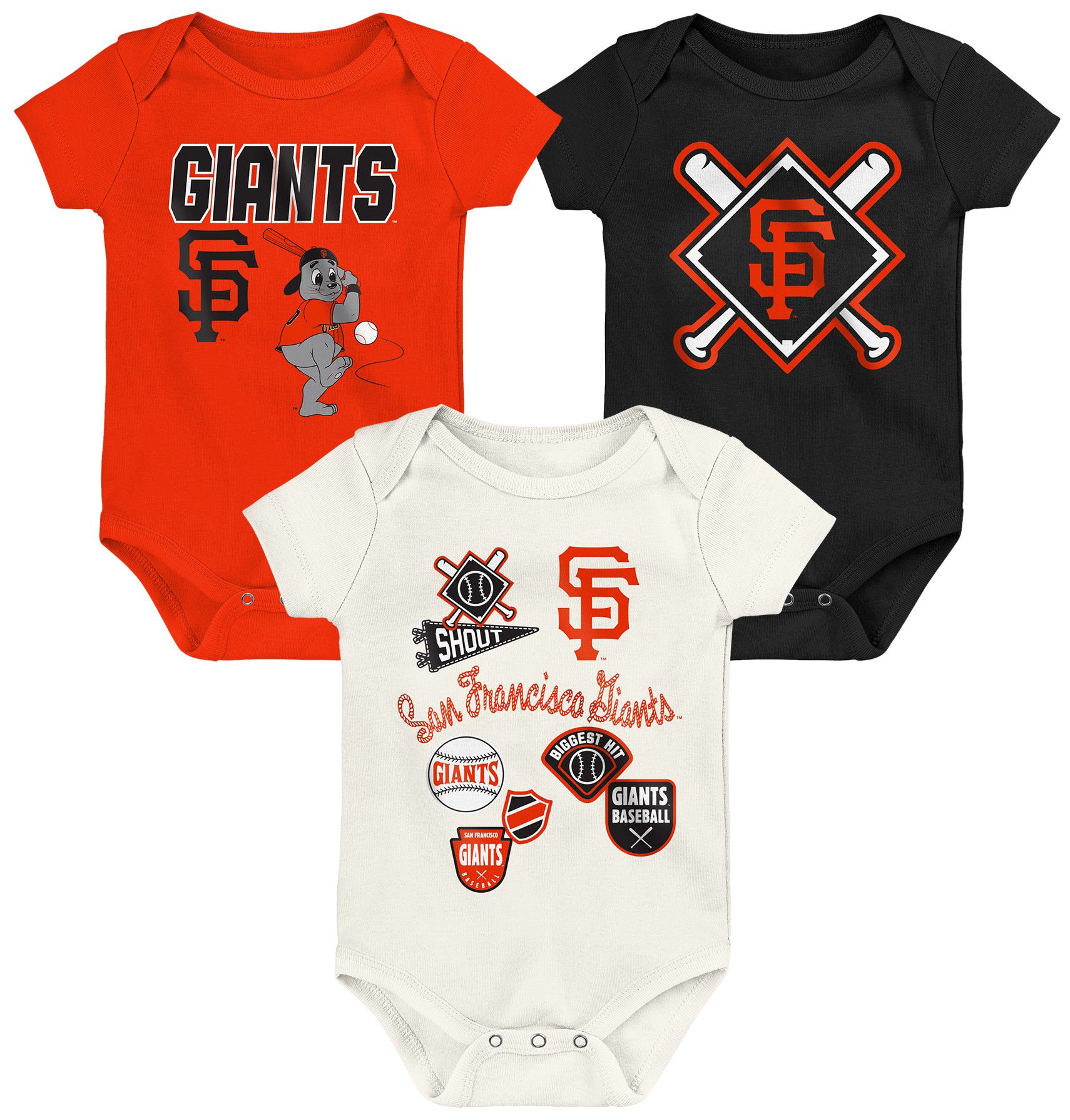 MLB Team Apparel Infant San Francisco Giants Home Plate 3-Piece Creeper