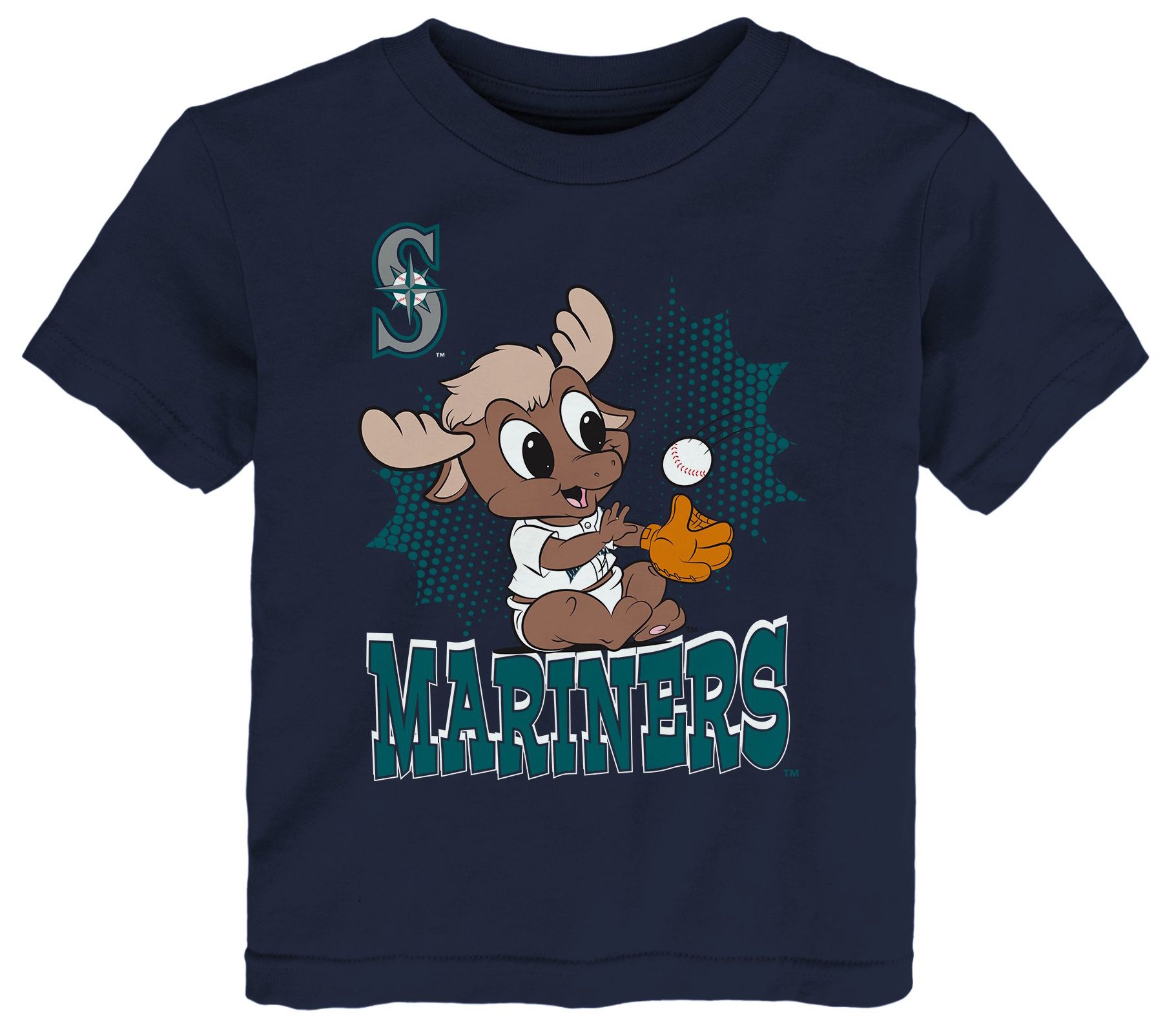 MLB Team Apparel Infant Seattle Mariners Navy Sublimation Mascot T-Shirt