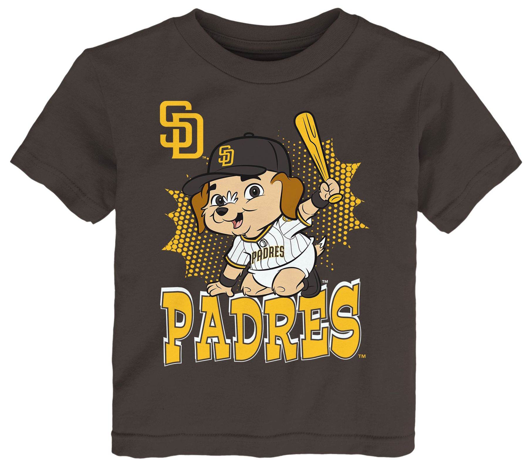 MLB Team Apparel Infant San Diego Padres Brown Sublimation Mascot T-Shirt