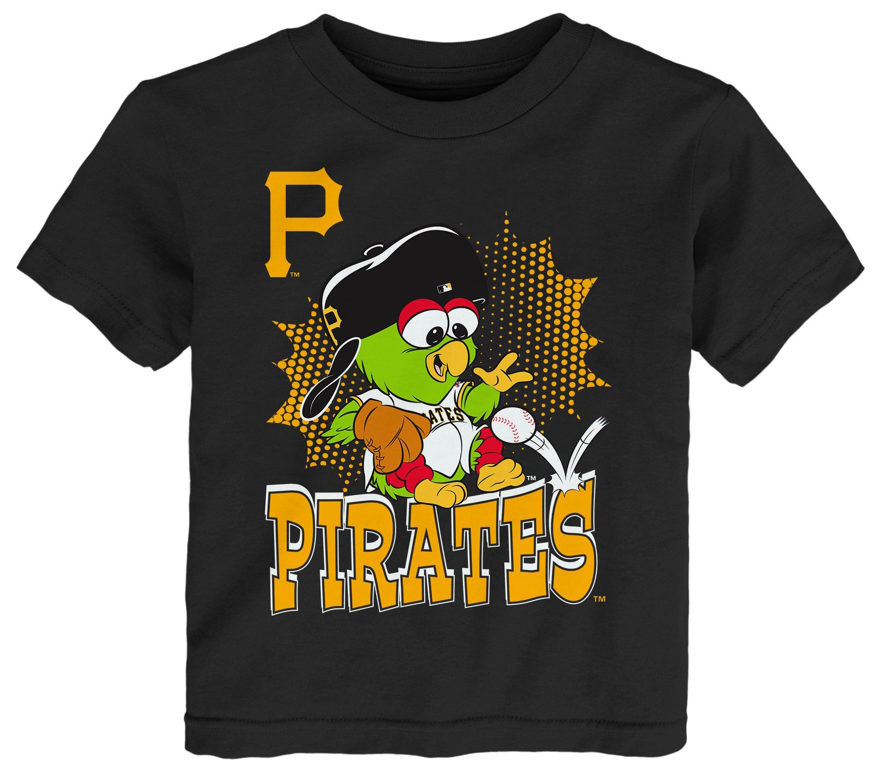 MLB Team Apparel Infant Pittsburgh Pirates Black Sublimation Mascot T-Shirt