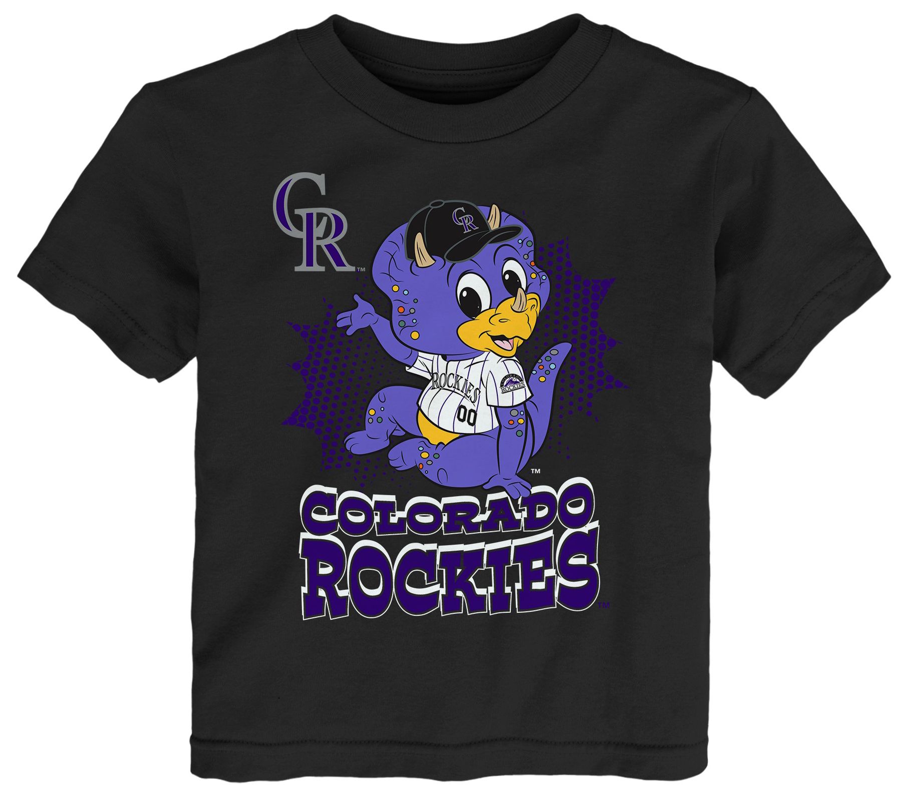 MLB Team Apparel Infant Colorado Rockies Black Sublimation Mascot T-Shirt