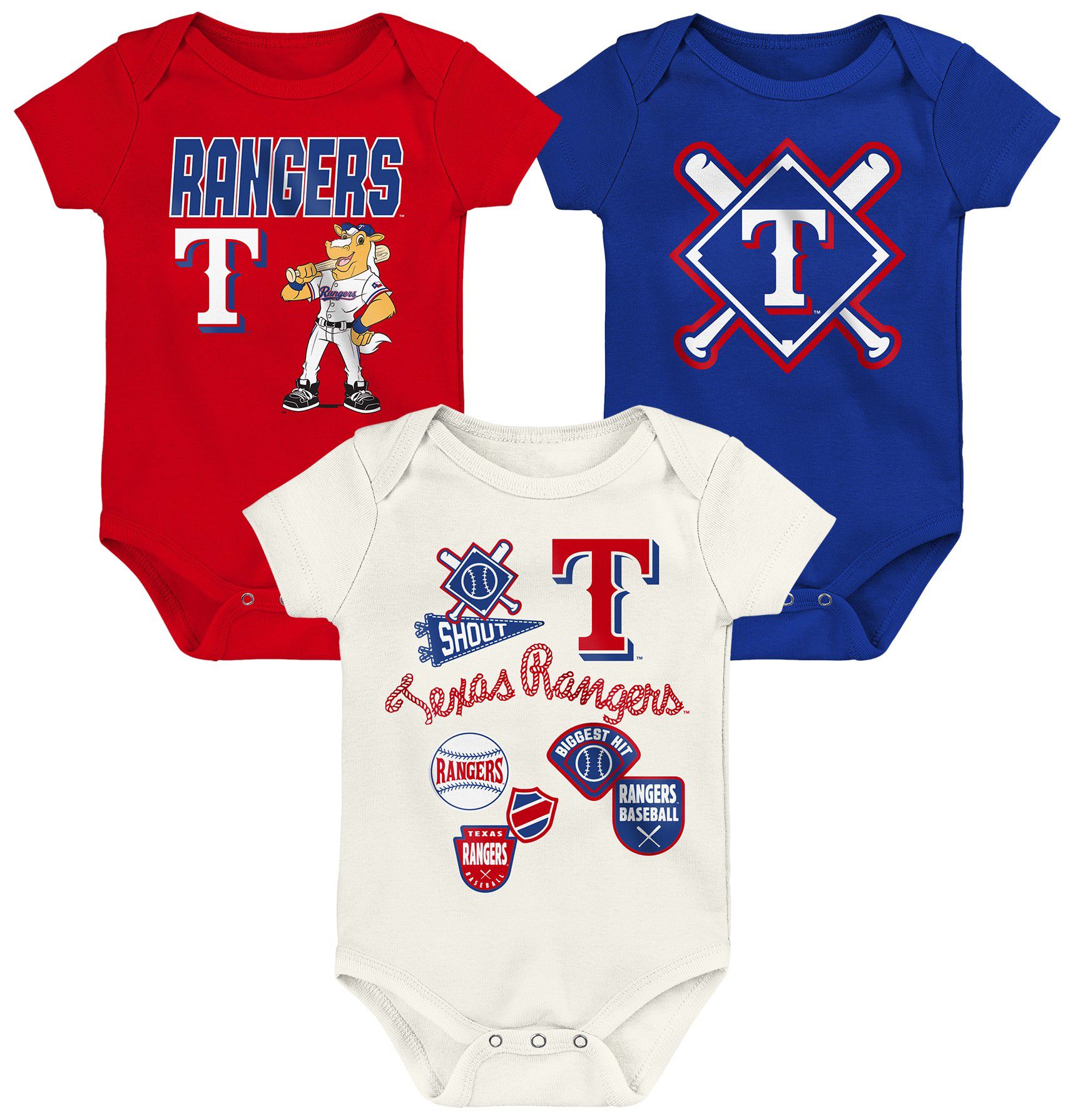 MLB Team Apparel Infant Texas Rangers Home Plate 3-Piece Creeper