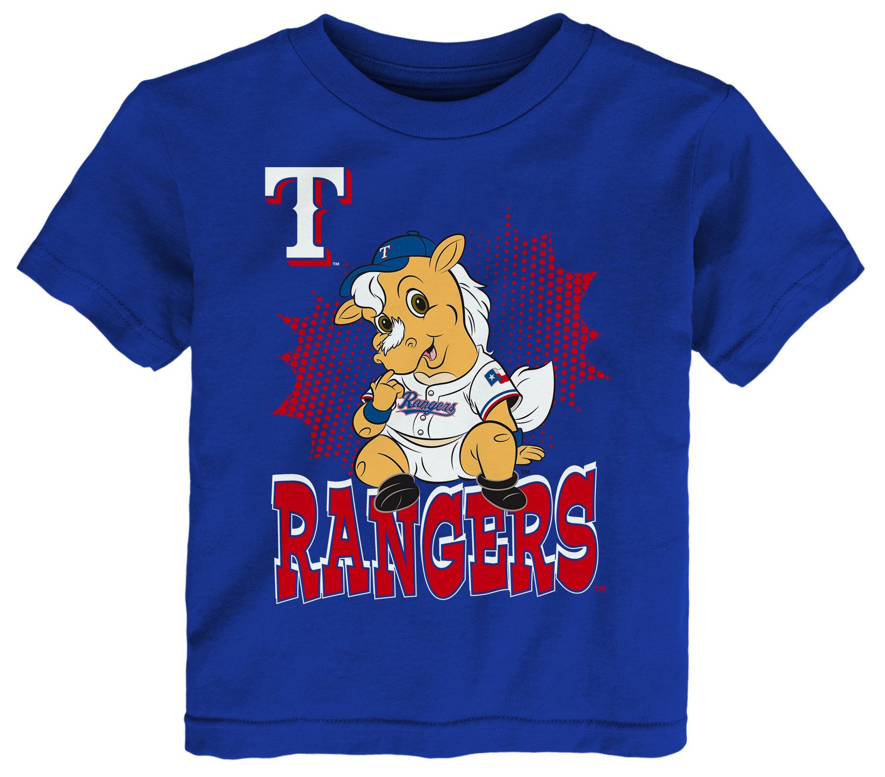 MLB Team Apparel Infant Texas Rangers Royal Sublimation Mascot T-Shirt