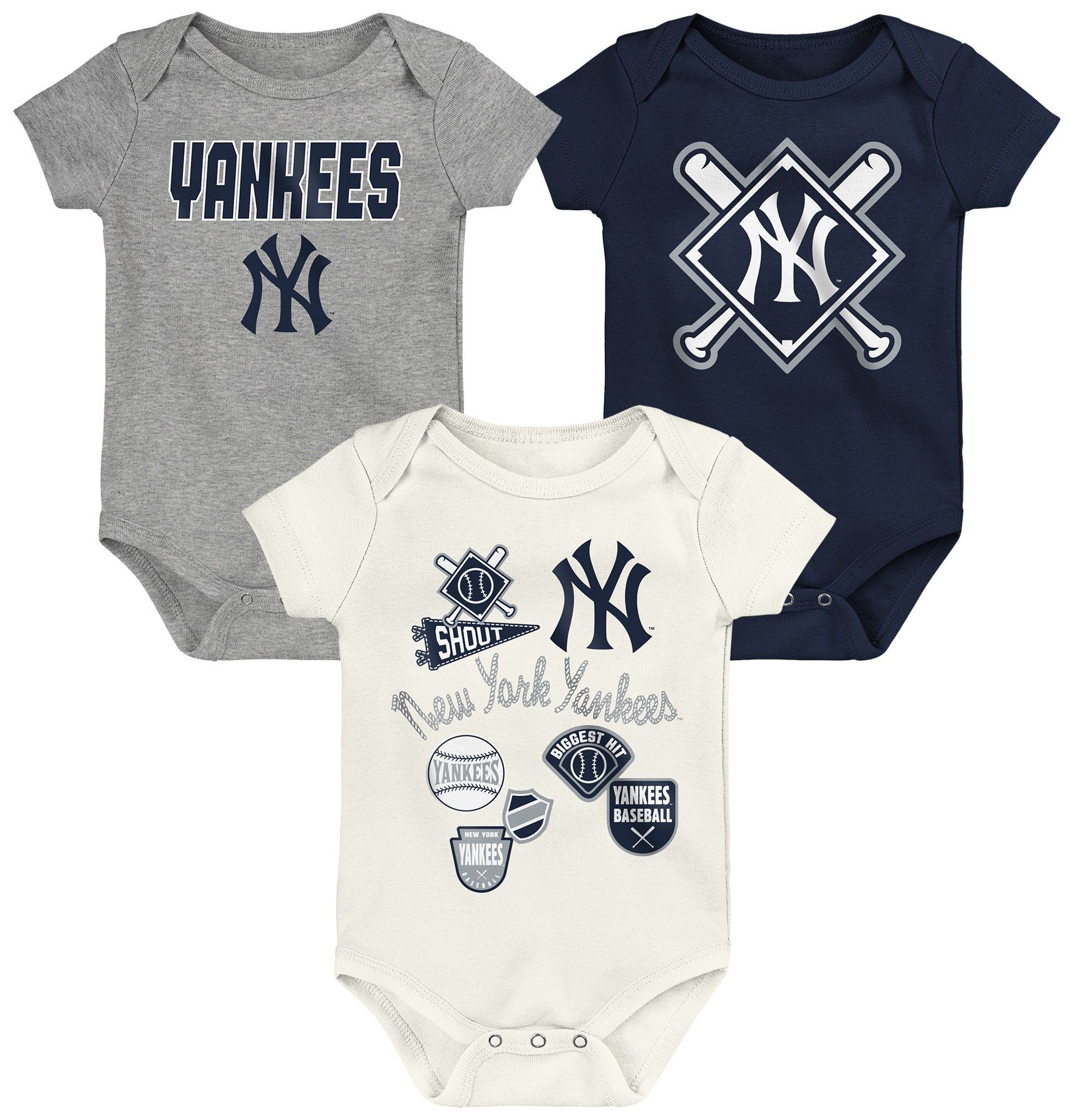 MLB Team Apparel Infant New York Yankees Home Plate 3-Piece Creeper