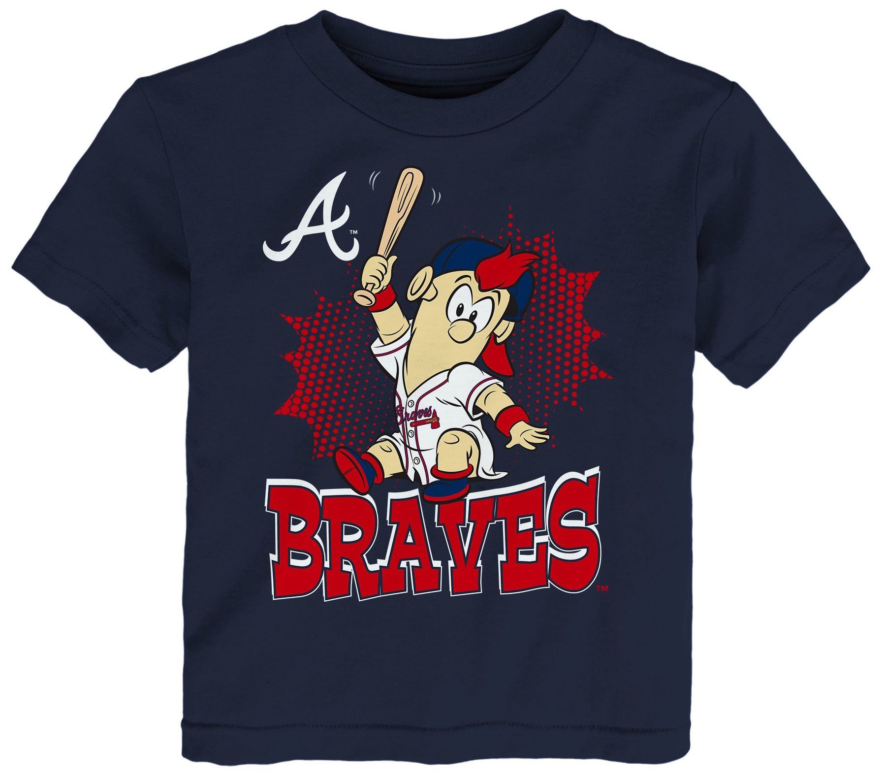MLB Team Apparel Toddler Atlanta Braves Navy Mascot T-Shirt