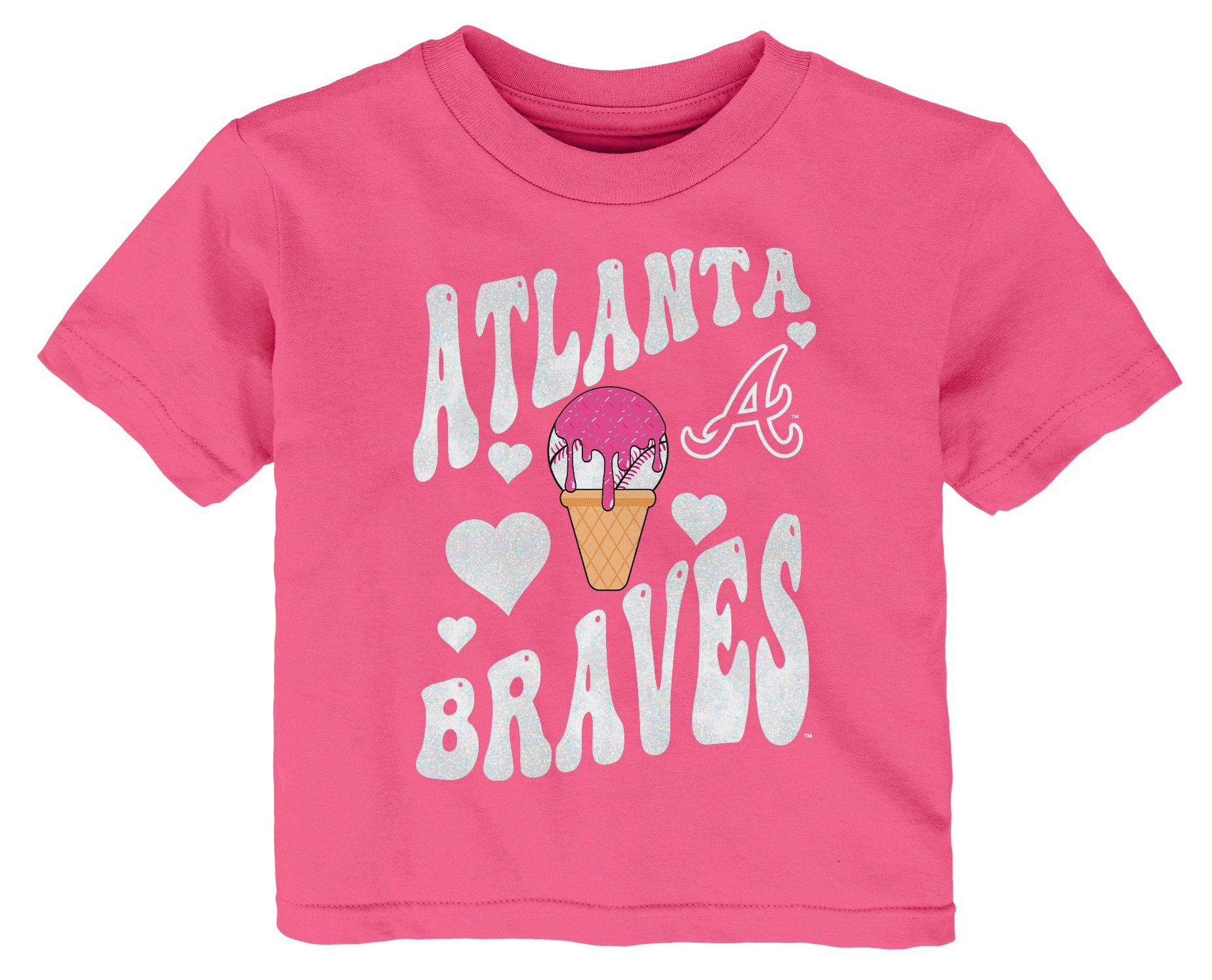 MLB Team Apparel Toddler Atlanta Braves Pink Ice Cream T-Shirt