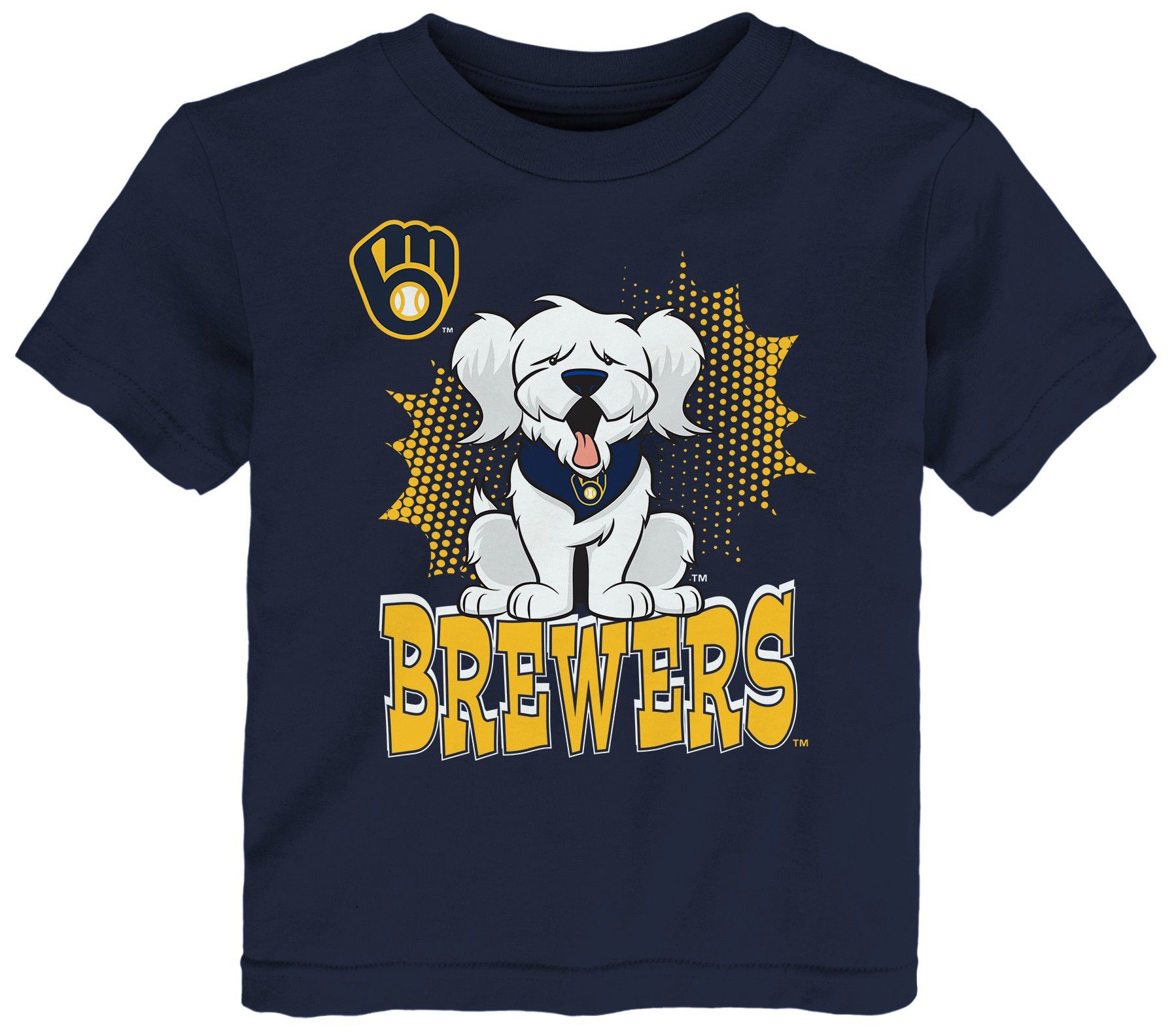 MLB Team Apparel Toddler Milwaukee Brewers Navy Mascot T-Shirt