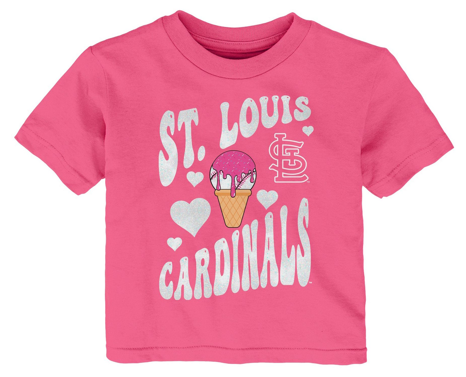 MLB Team Apparel Toddler St. Louis Cardinals Pink Ice Cream T-Shirt