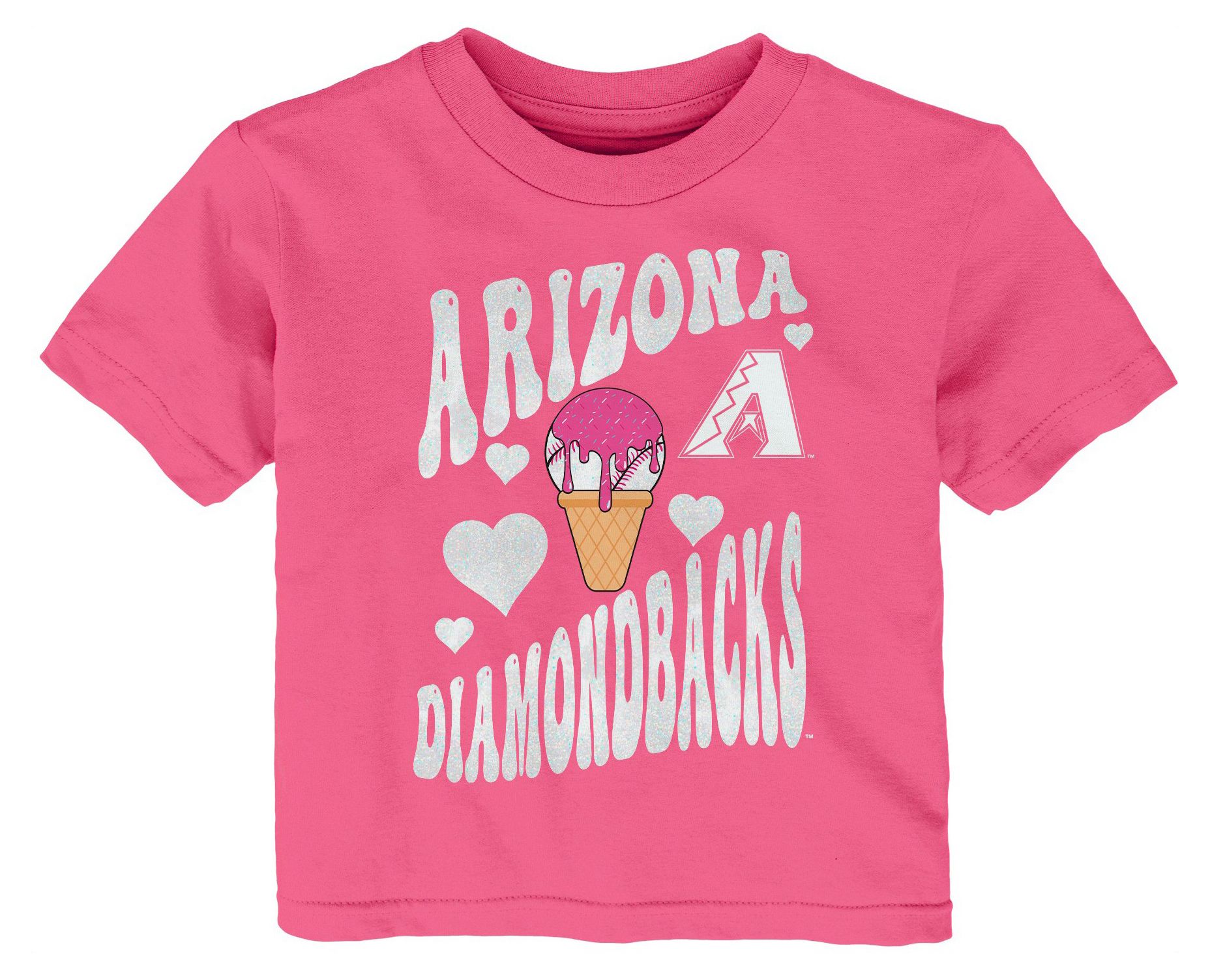 MLB Team Apparel Toddler Arizona Diamondbacks Pink Ice Cream T-Shirt