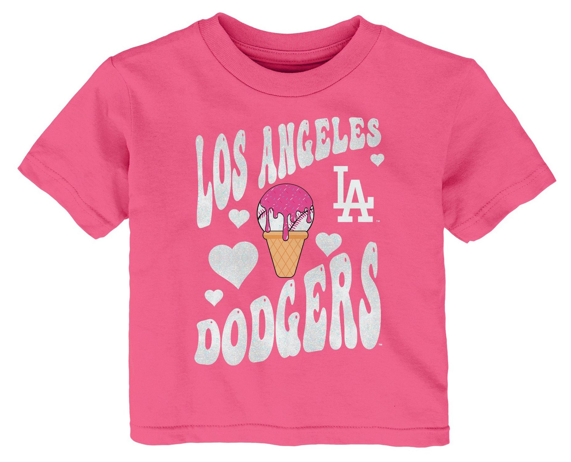 MLB Team Apparel Toddler Los Angeles Dodgers Pink Ice Cream T-Shirt