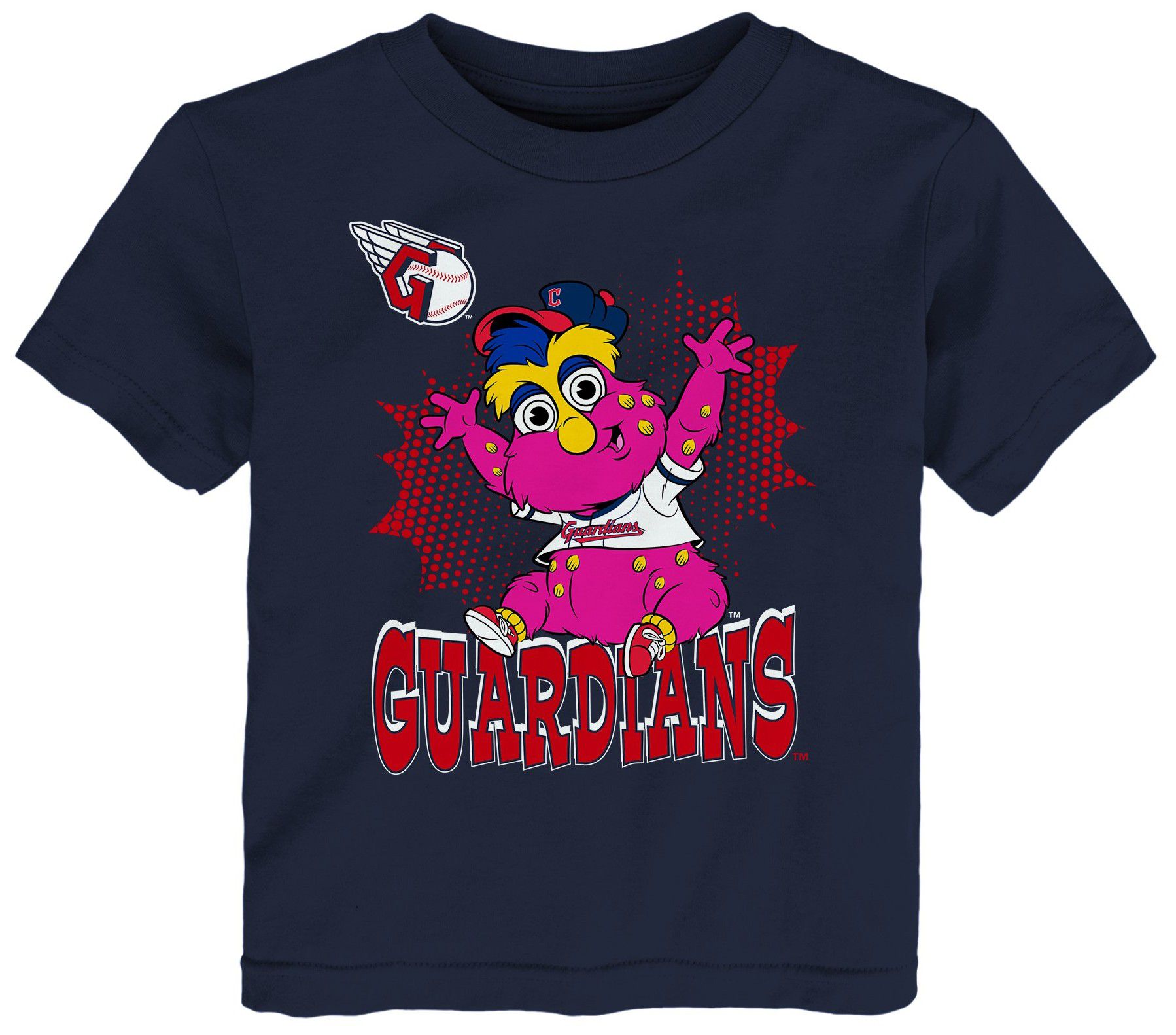 MLB Team Apparel Toddler Cleveland Guardians Navy Mascot T-Shirt