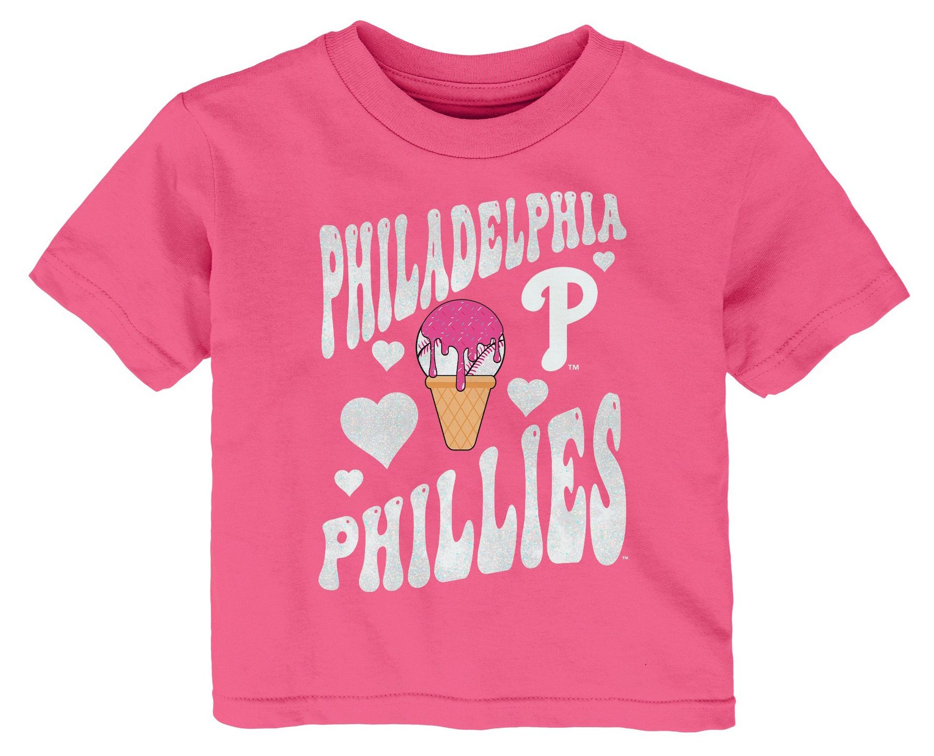 MLB Team Apparel Toddler Philadelphia Phillies Pink Ice Cream T-Shirt