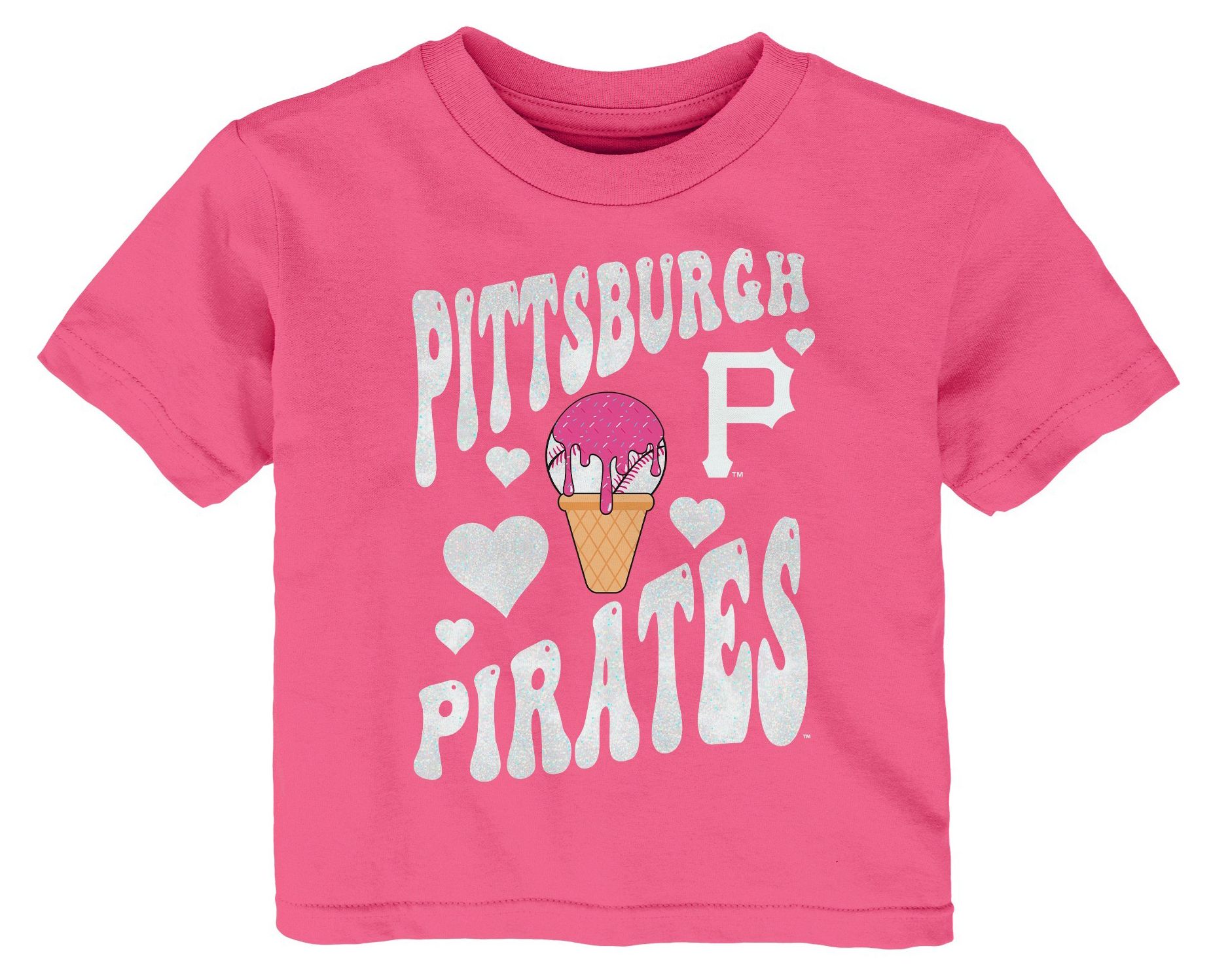 MLB Team Apparel Toddler Pittsburgh Pirates Pink Ice Cream T-Shirt