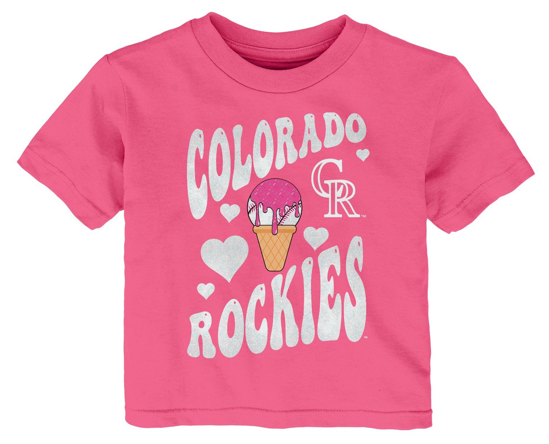 MLB Team Apparel Toddler Colorado Rockies Pink Ice Cream T-Shirt