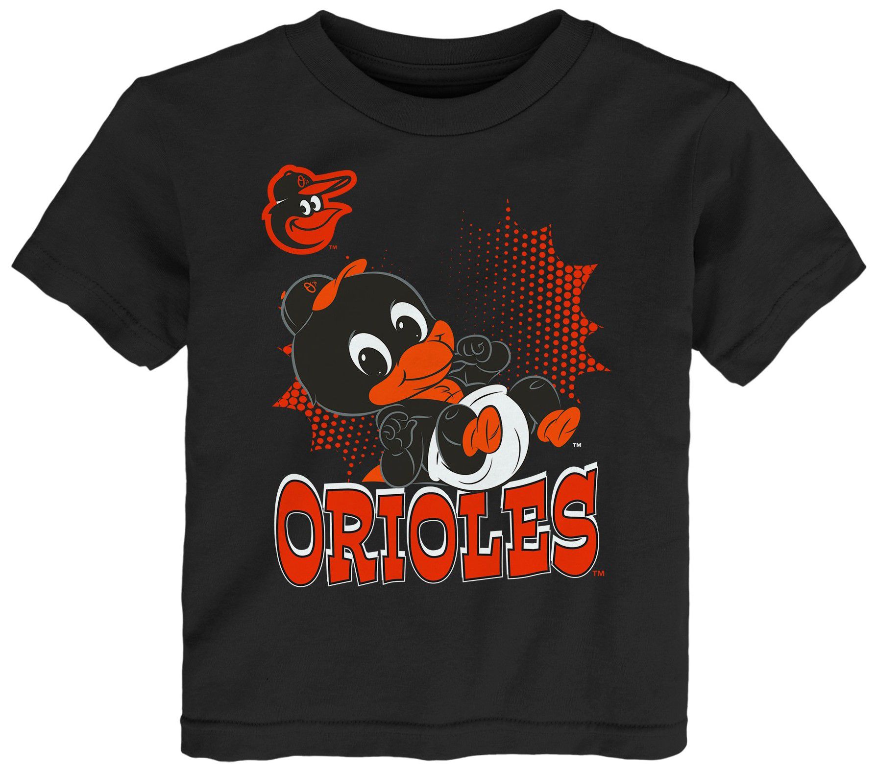 MLB Team Apparel Toddler Baltimore Orioles Black Mascot T-Shirt